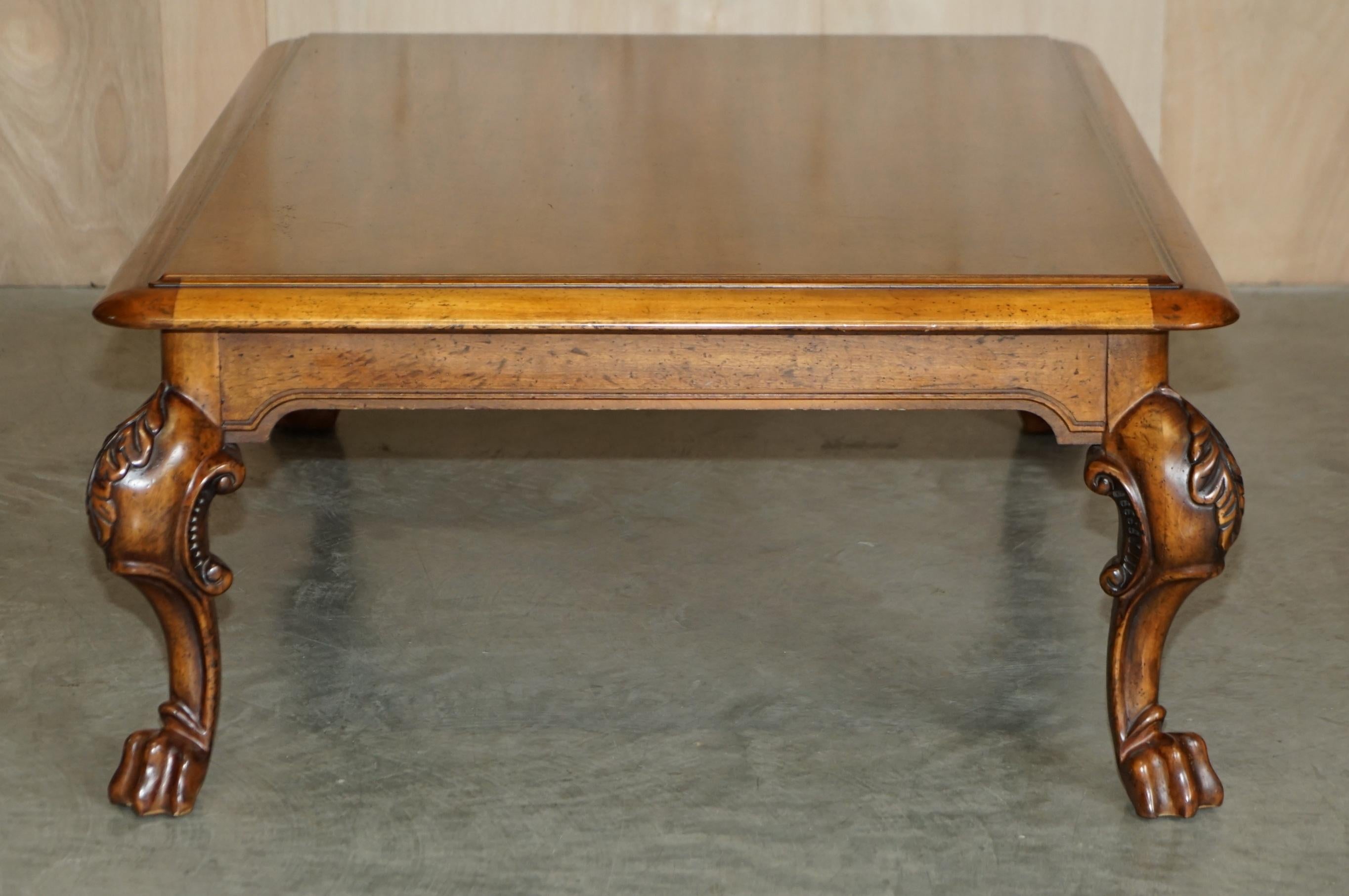 Stunning Large Ralph Lauren American Walnut Carved Wood Coffee Cocktail Table 5