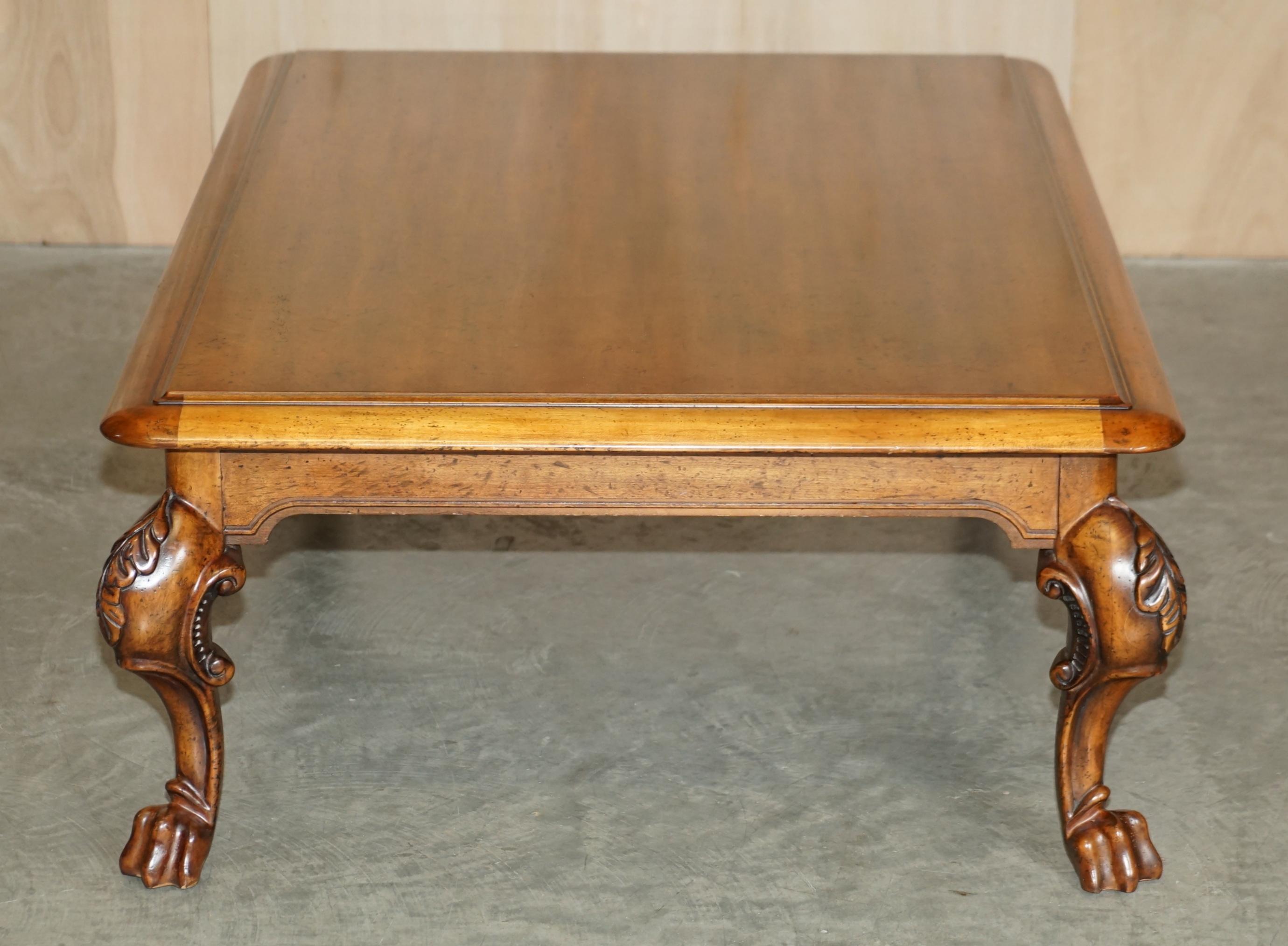 Stunning Large Ralph Lauren American Walnut Carved Wood Coffee Cocktail Table 3