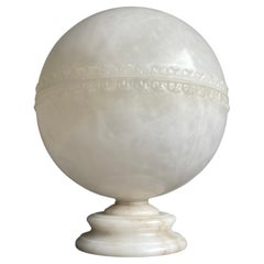 Antique Stunning, Large & Rare Moon-Like Alabaster Art Deco Style Table / Floor Lamp