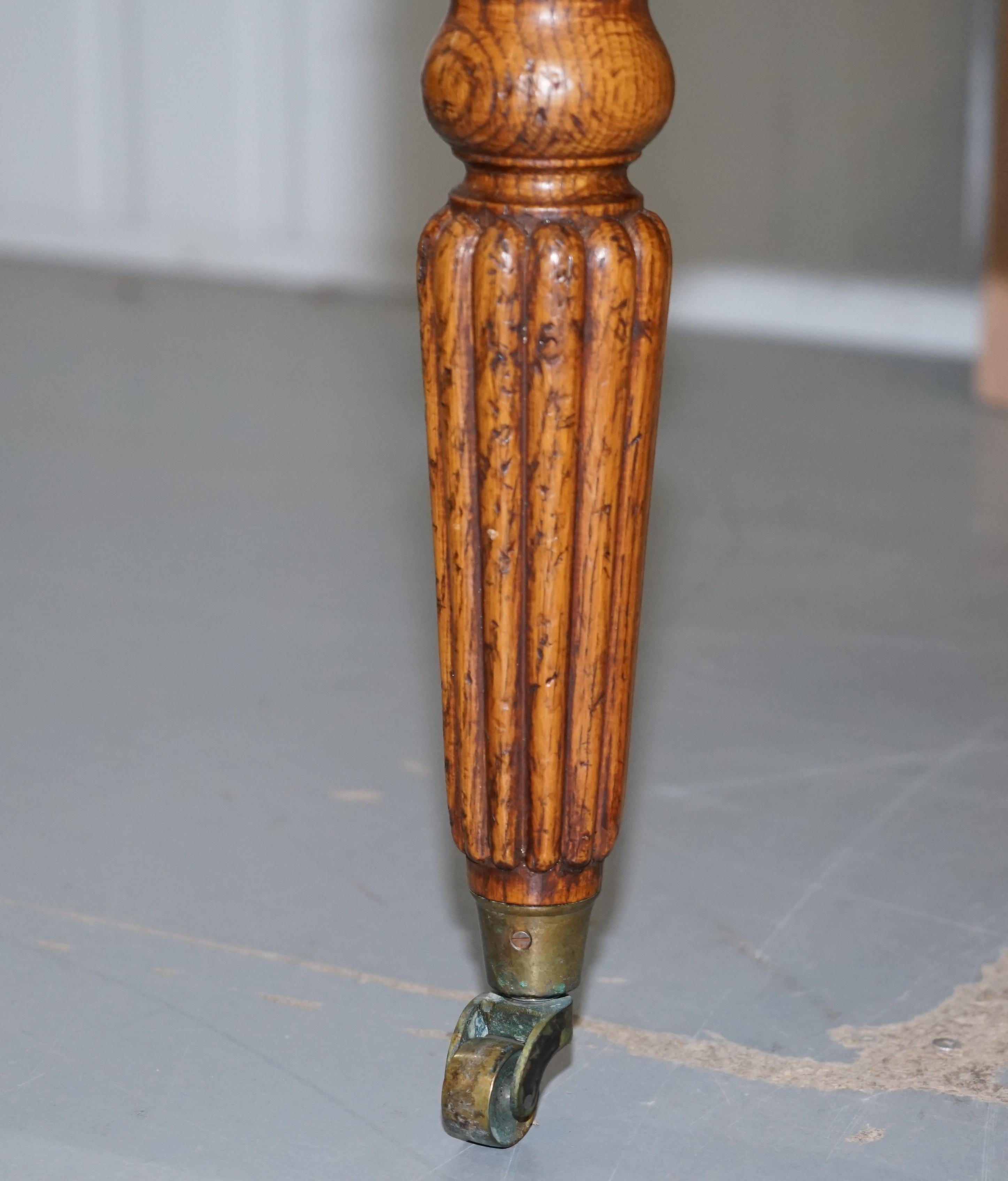 STUNNING LARGE REGENCY STYLE LiBRARY CLUB POLLARD OAK BENCH STOOL 123CM X 71CM 3