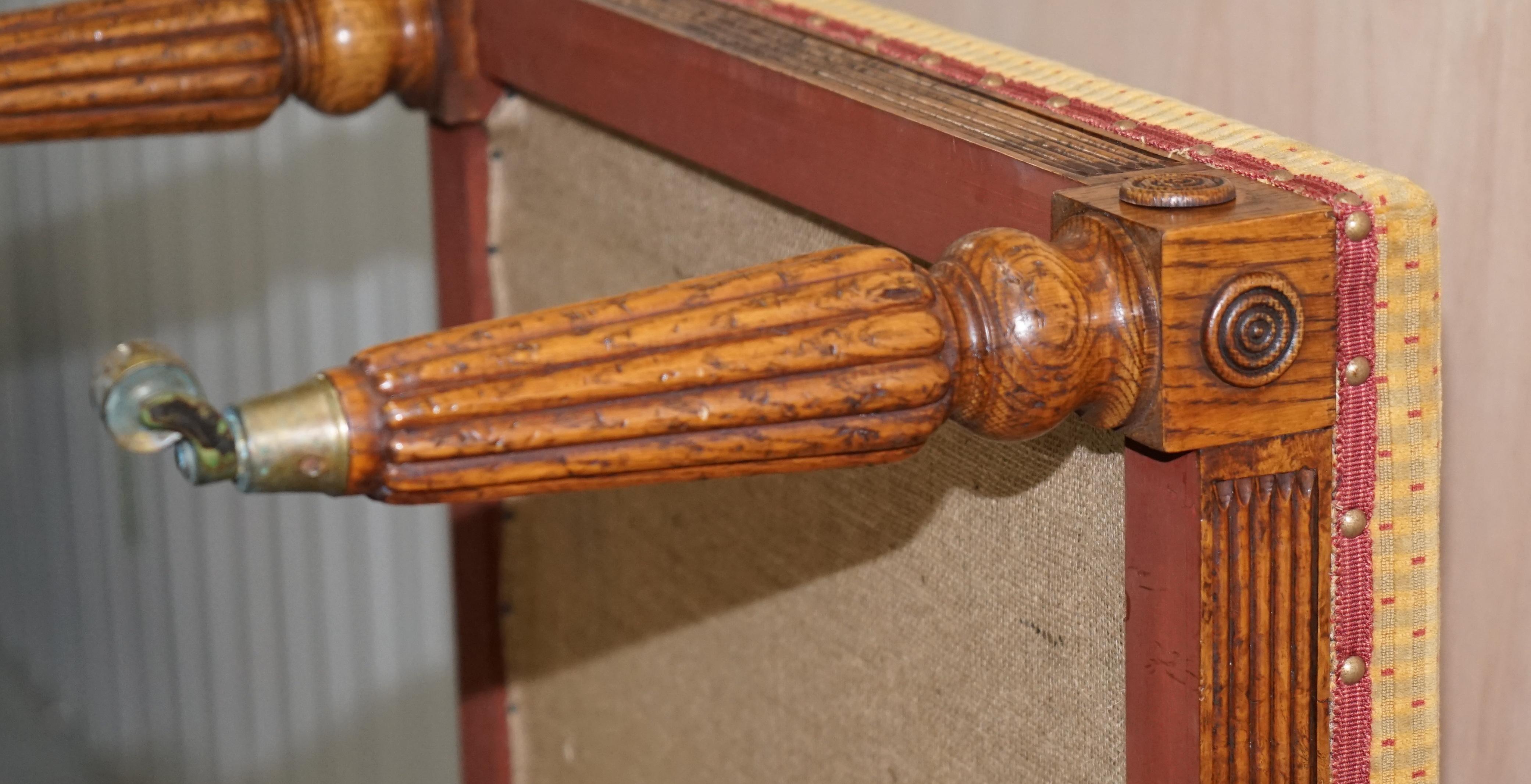 STUNNING LARGE REGENCY STYLE LiBRARY CLUB POLLARD OAK BENCH STOOL 123CM X 71CM 13