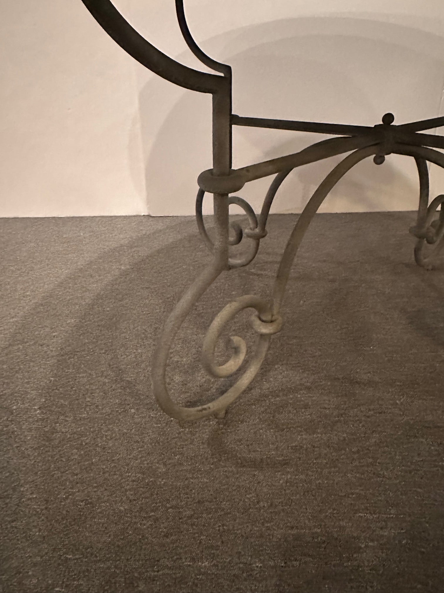 French Provincial Stunning Large Round Zinc & Iron Dining Table