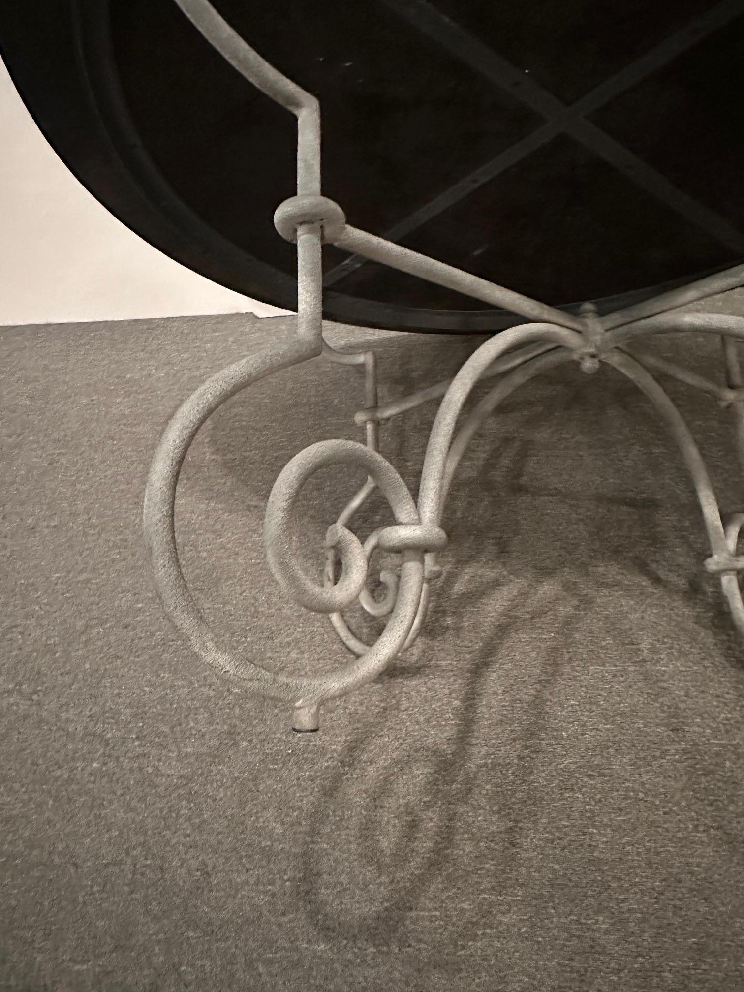 Stunning Large Round Zinc & Iron Dining Table 1
