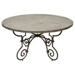 Stunning Large Round Zinc & Iron Dining Table