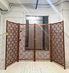 Stunning Large Scale Midcentury Teak Folding Room Divider