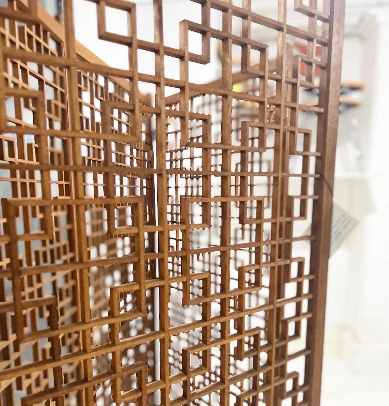 Unknown Stunning Large Scale Midcentury Teak Folding Room Divider For Sale