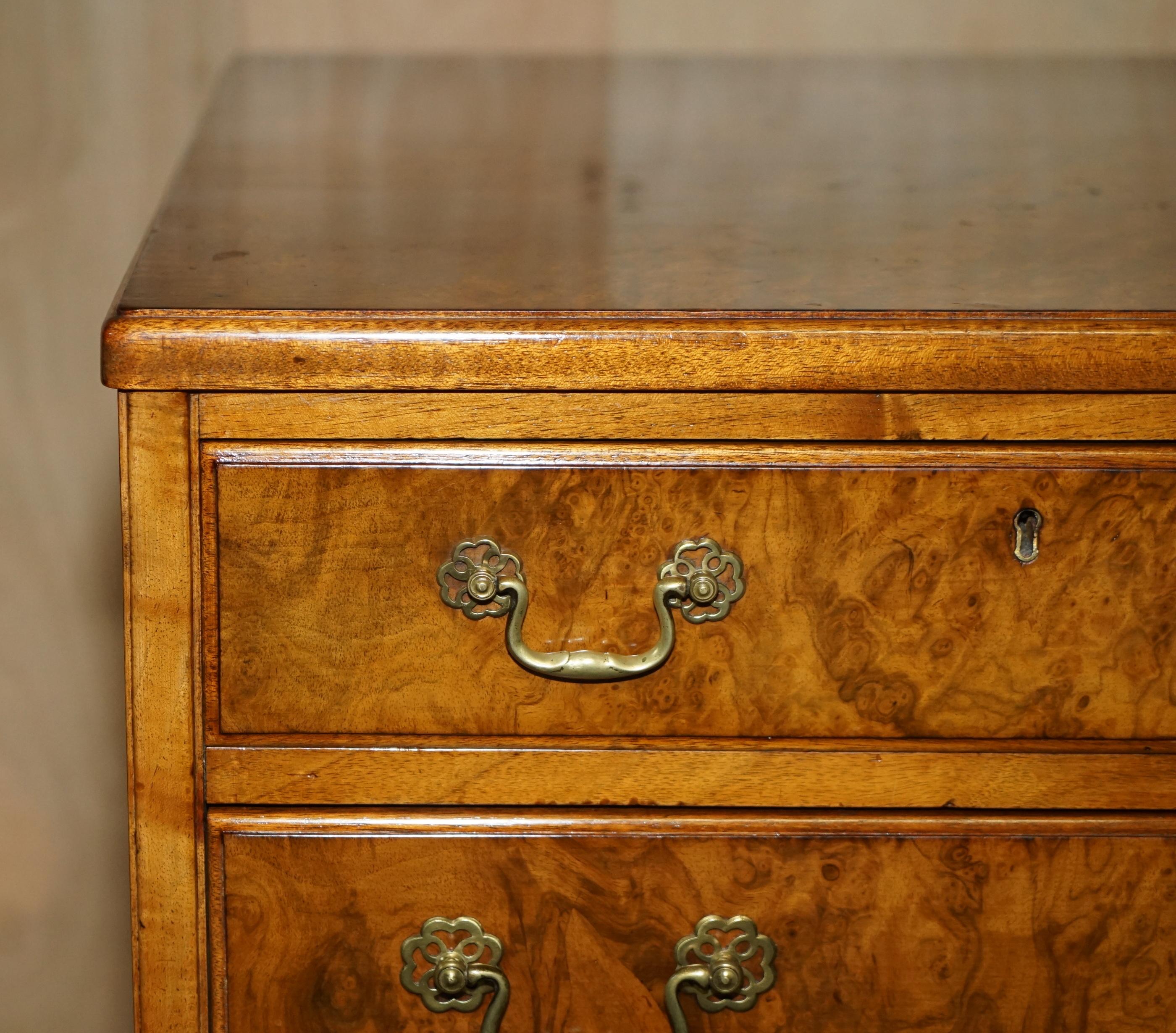 20th Century Stunning Large Sideboard Sized Bank or Chest of Drawers in Burr and Burl Walnut