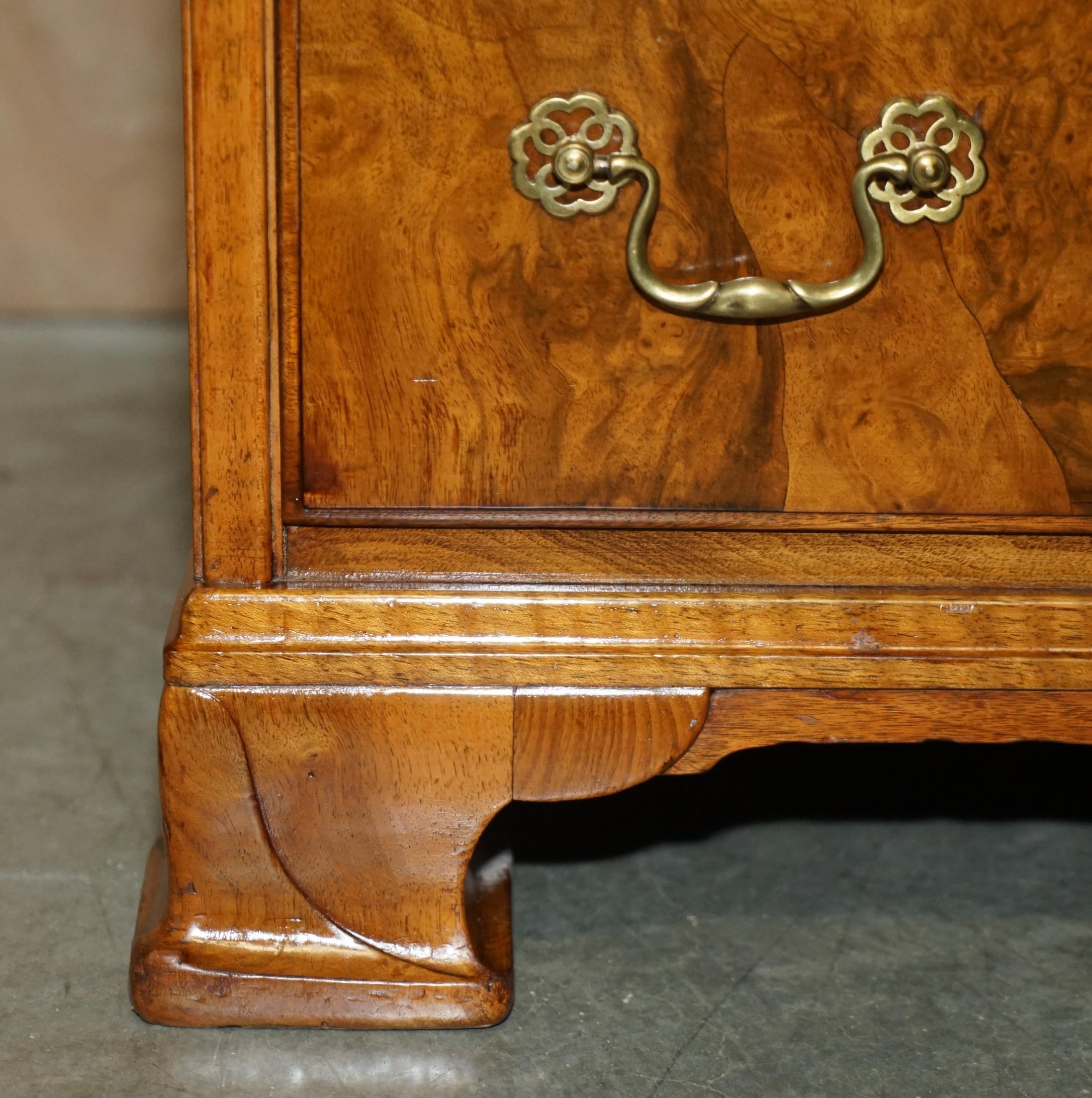 Stunning Large Sideboard Sized Bank or Chest of Drawers in Burr and Burl Walnut 1