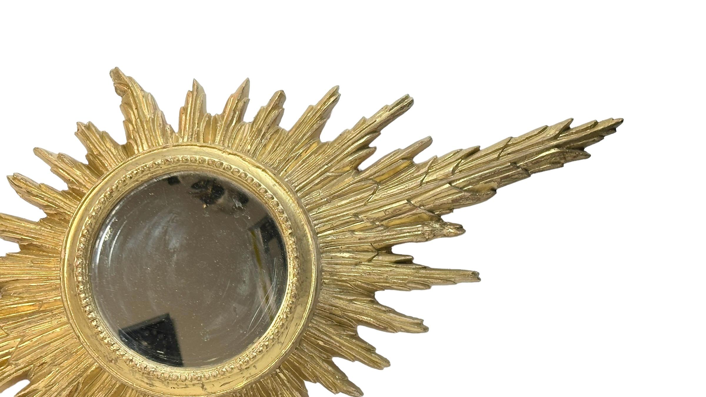 Superbe grand miroir en étoile en bois doré, Italie, vers 1900 en vente 3