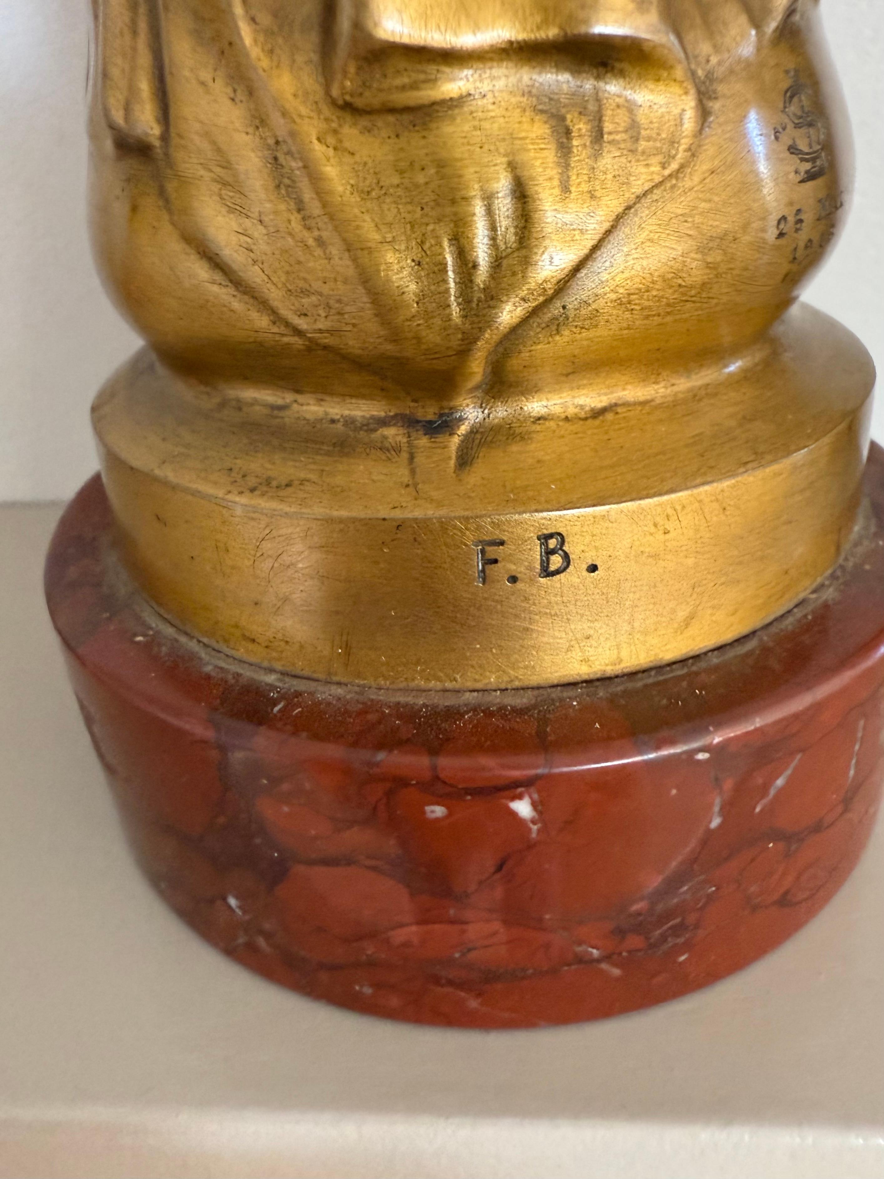Bronze Stunning & Large, The Golden Virgin Mary & Child Jesus Sculpture by Albert Roze For Sale