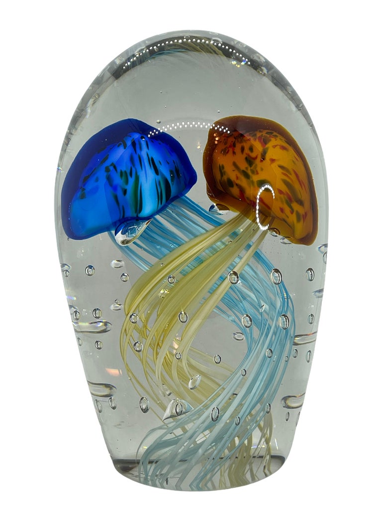 Stunning Large Two Jelly Fish Murano Italian Art Glass Aquarium Rare ...