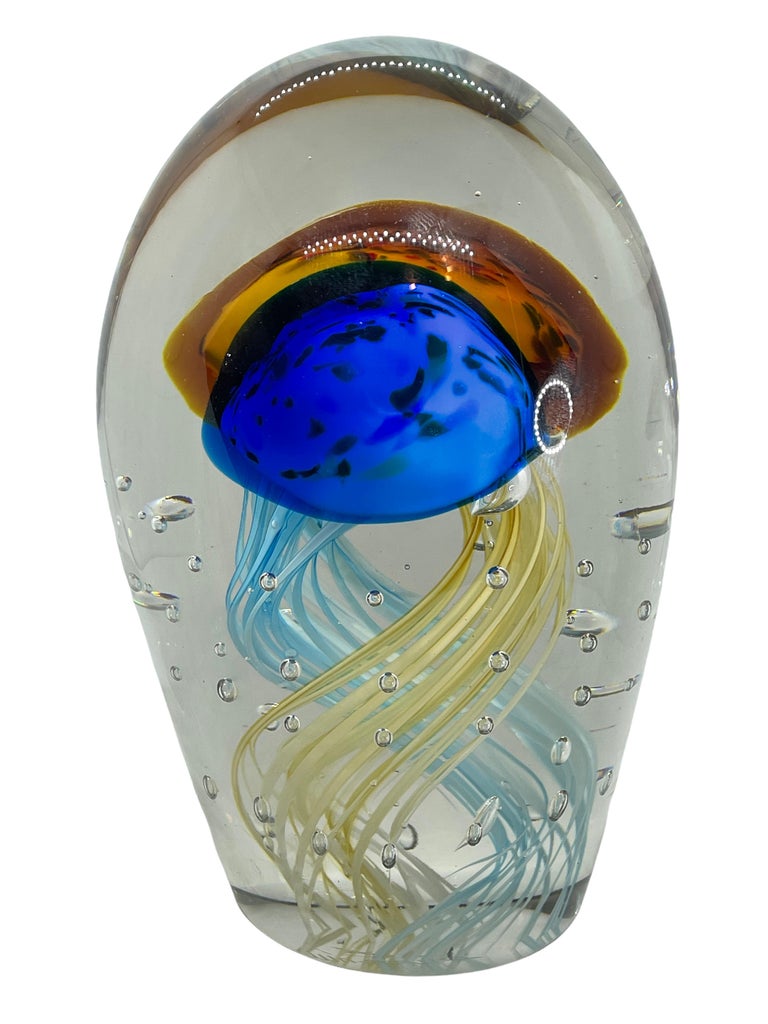 Stunning Large Two Jelly Fish Murano Italian Art Glass Aquarium Rare ...