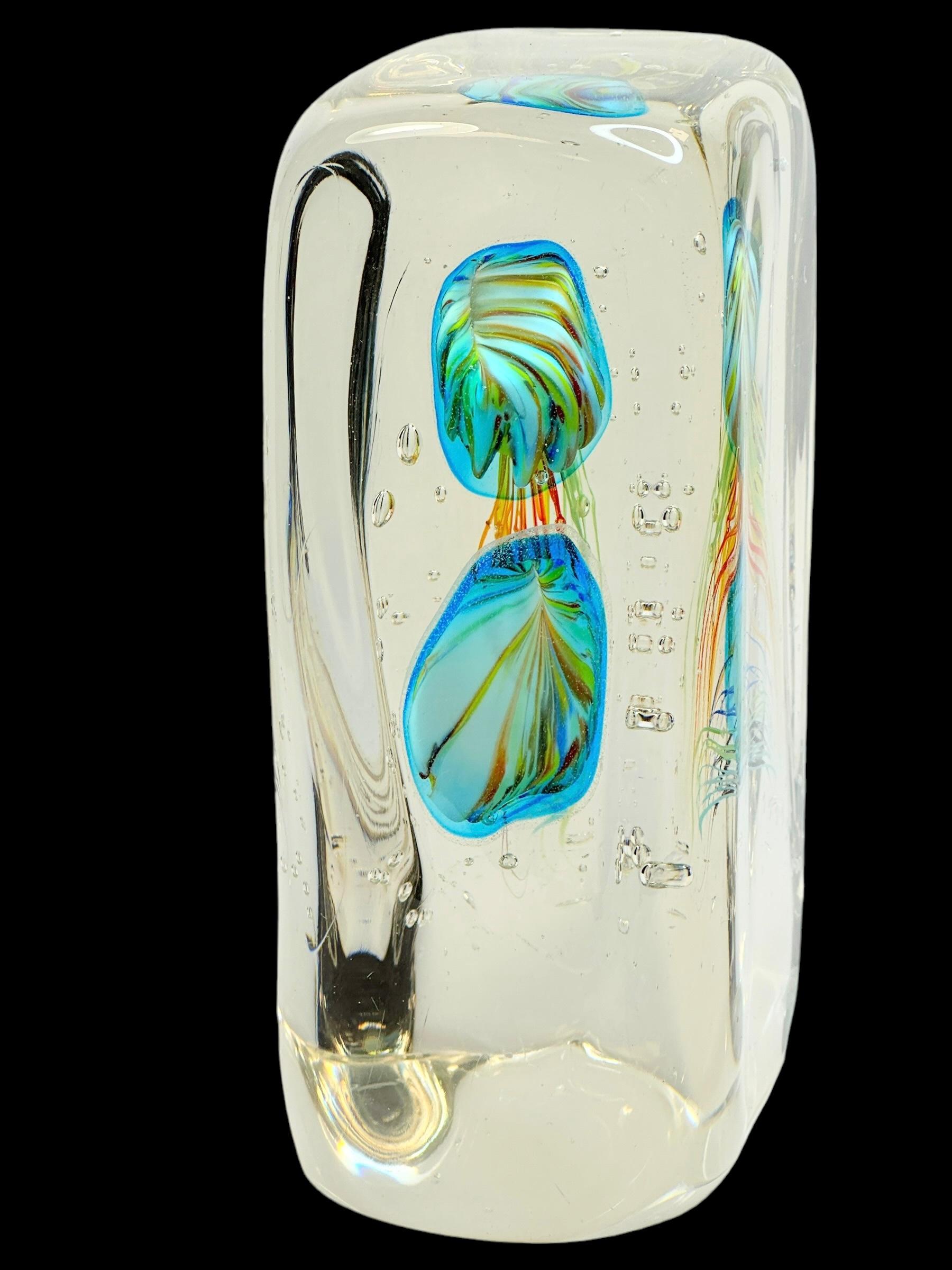 Stunning Large Two Jelly Fish Murano Italian Art Glass Aquarium, signed For Sale 9