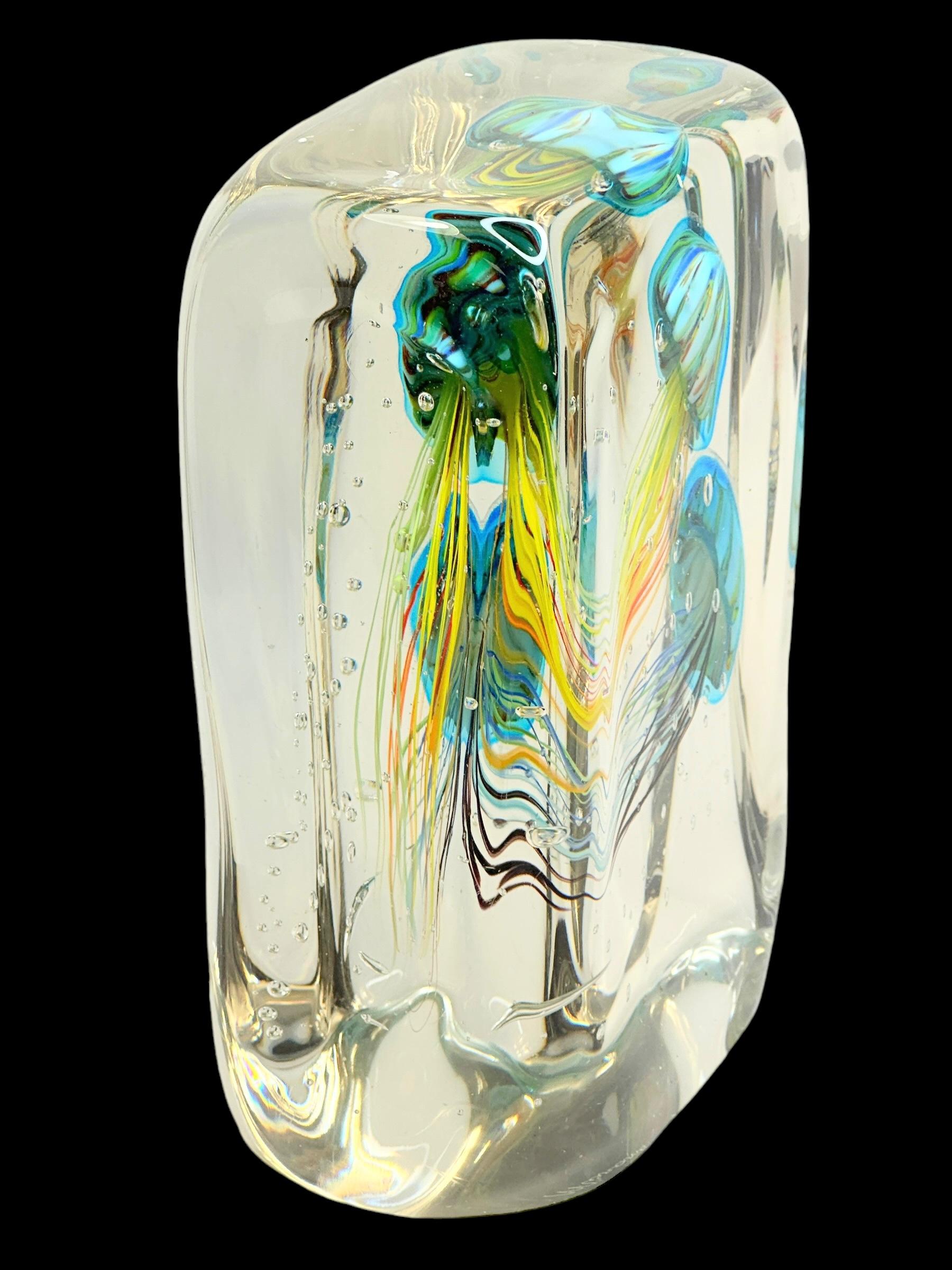 Stunning Large Two Jelly Fish Murano Italian Art Glass Aquarium, signed For Sale 11