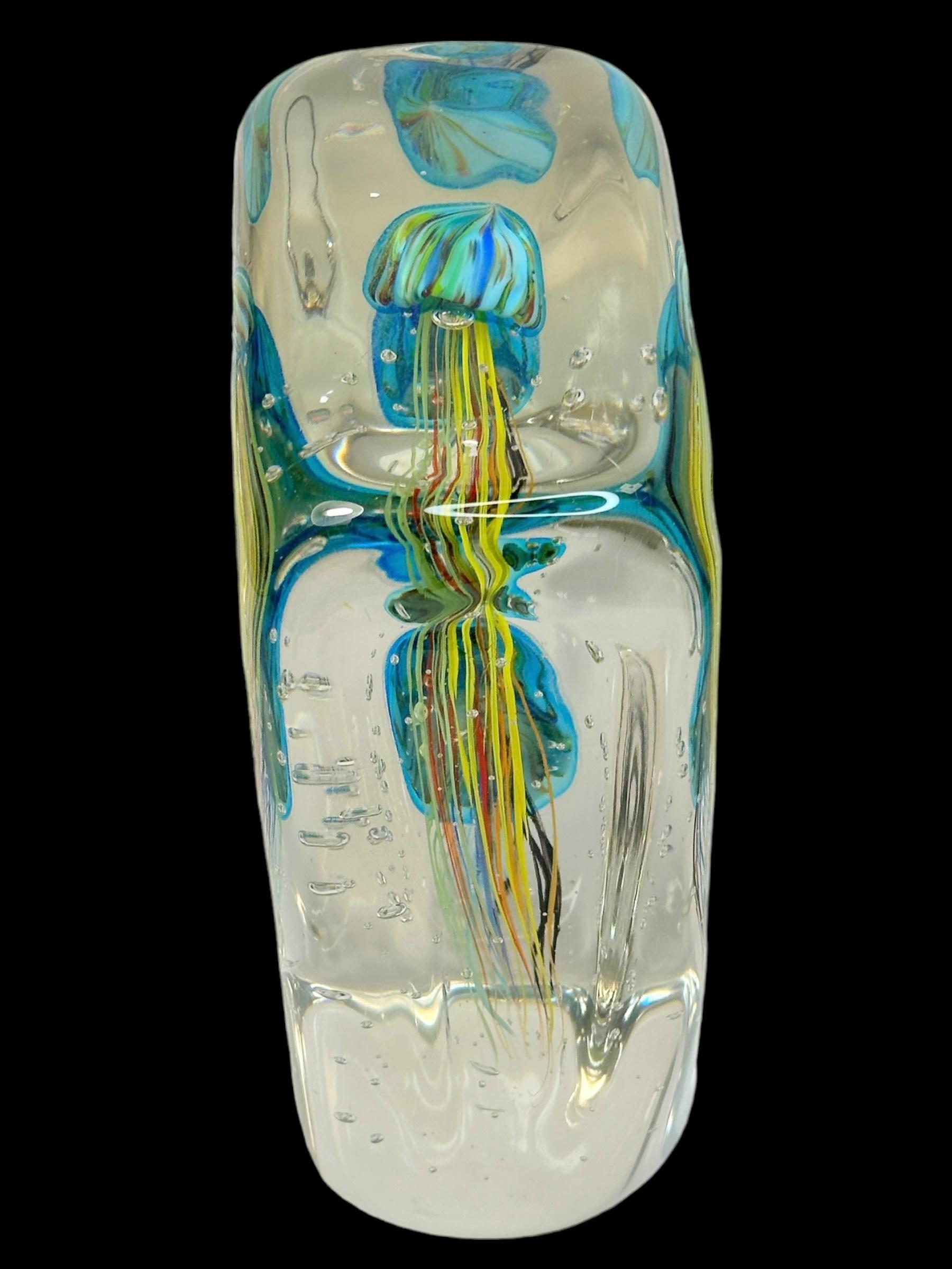Stunning Large Two Jelly Fish Murano Italian Art Glass Aquarium, signed For Sale 13