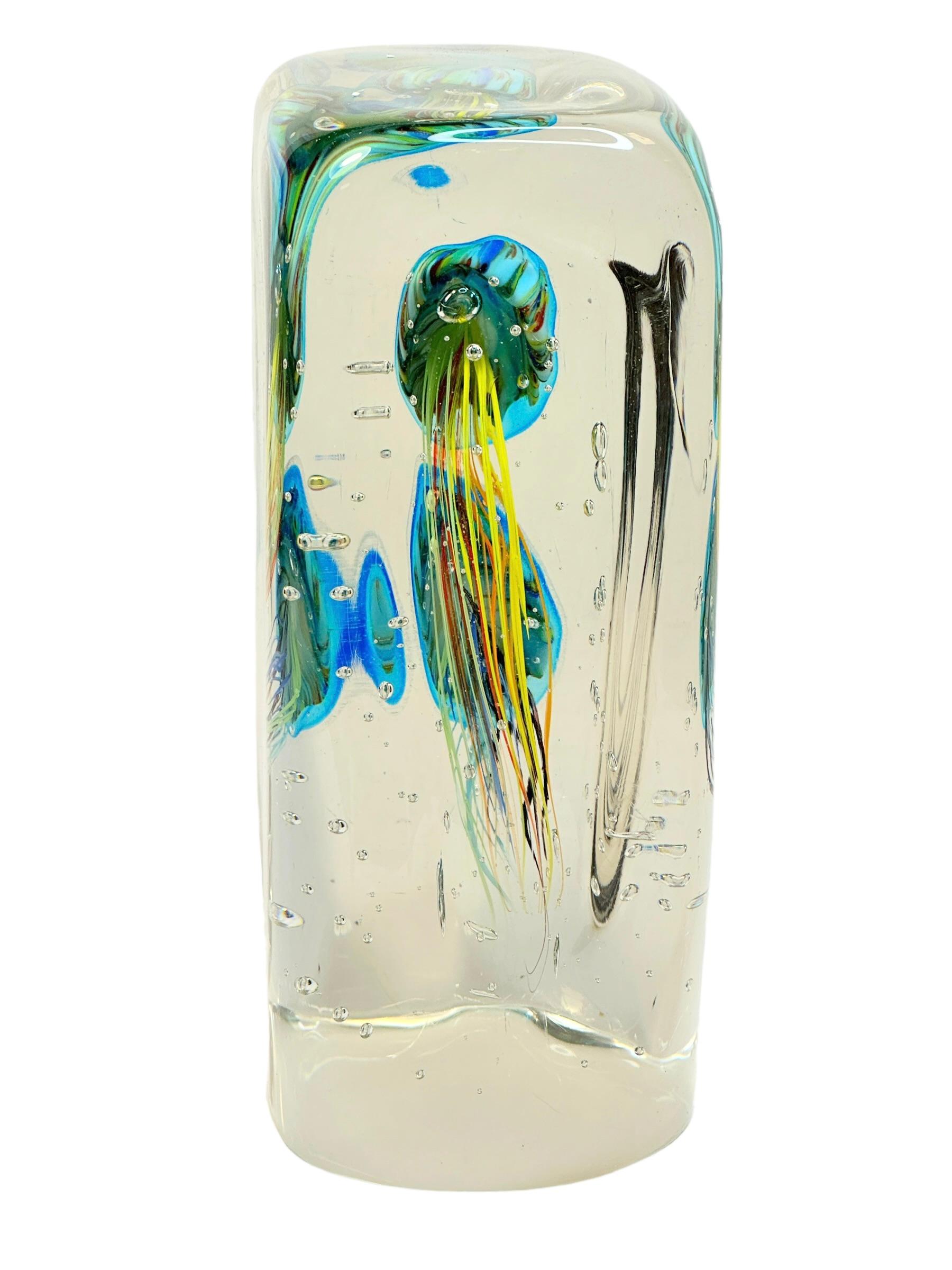 Superbe aquarium en verre d'art italien de Murano, signé Bon état à Nuernberg, DE