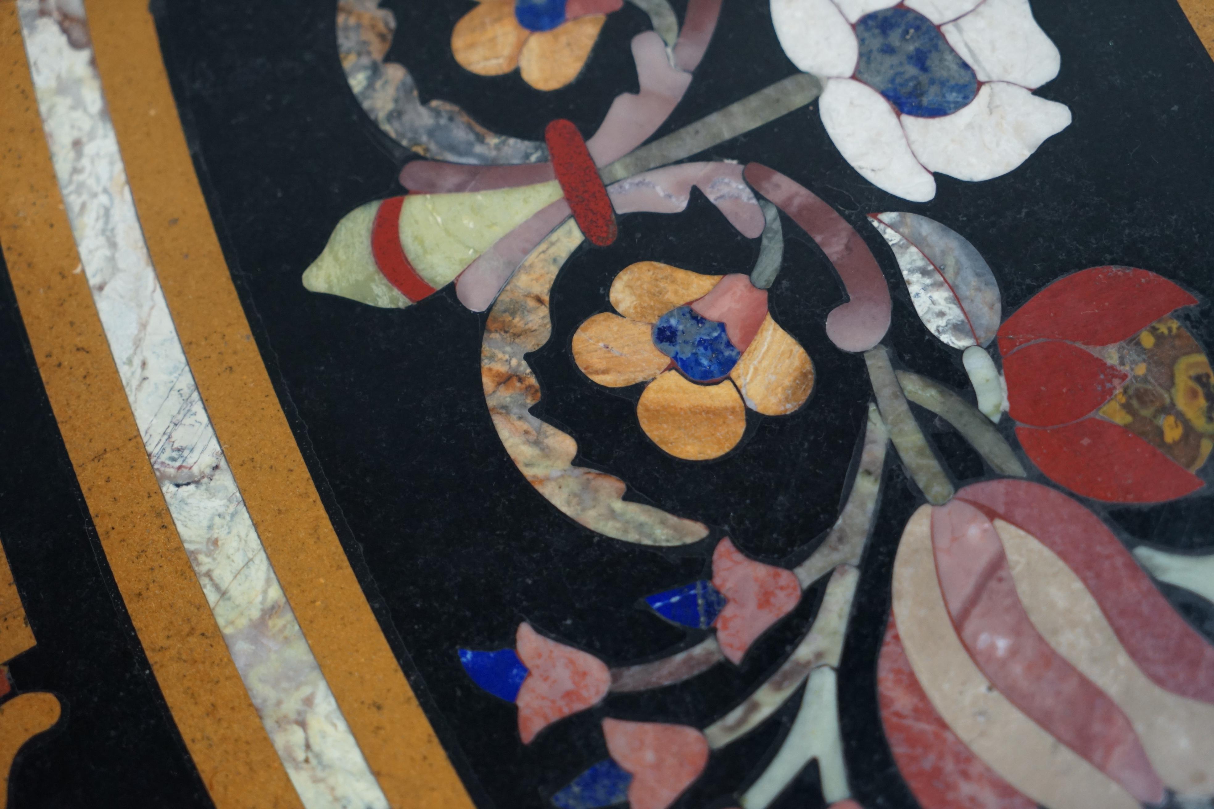 Stunning Large Wide Vintage Pietra Dura Specimen Marble Round Dining Table 9