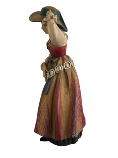 Stunning Large Woman in Tyrollean traditional Costume Vintage Anri Carving