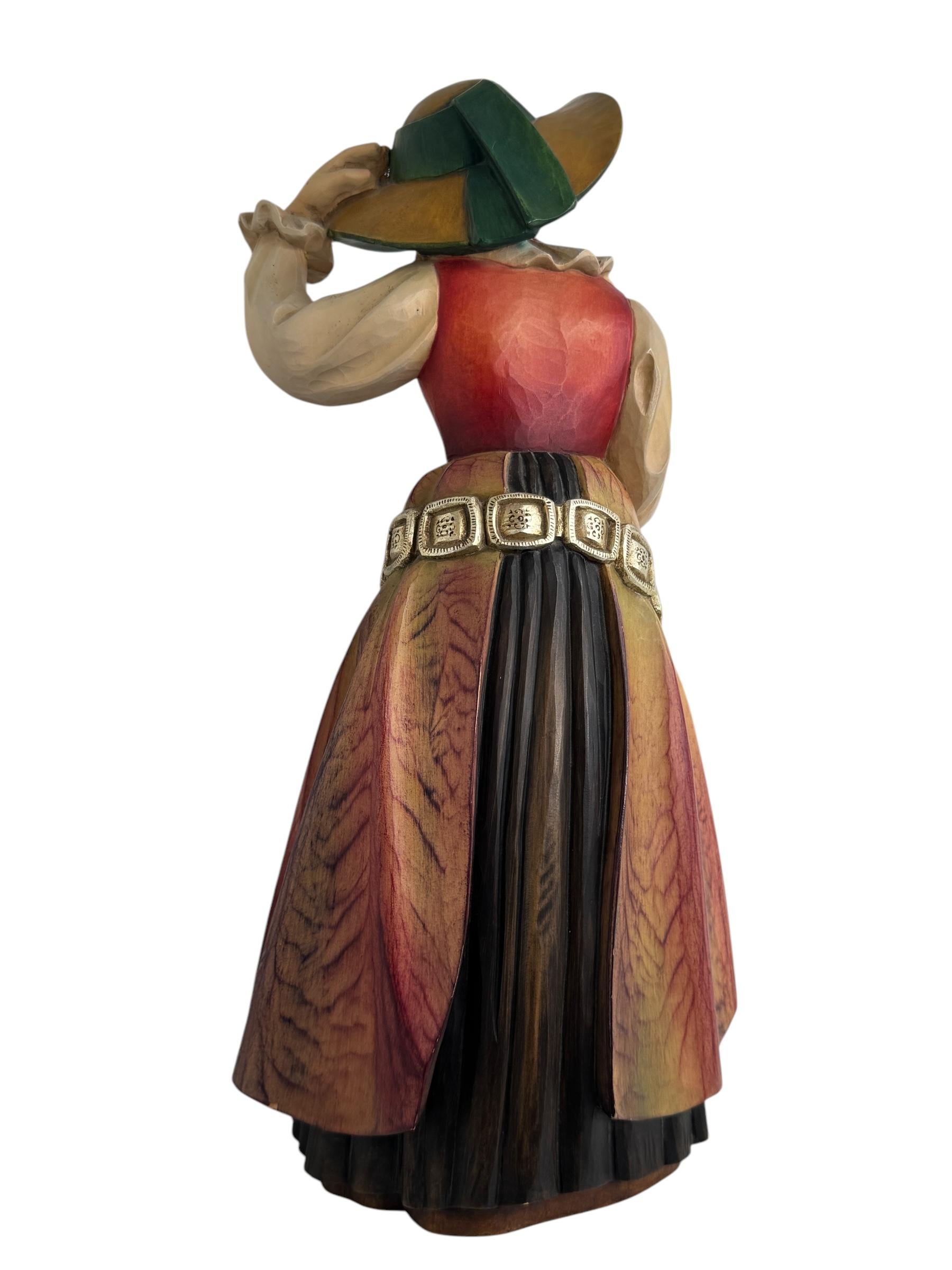 Impresionante Gran Mujer con Traje Tradicional Tirolés Talla Anri Vintage Barroco en venta