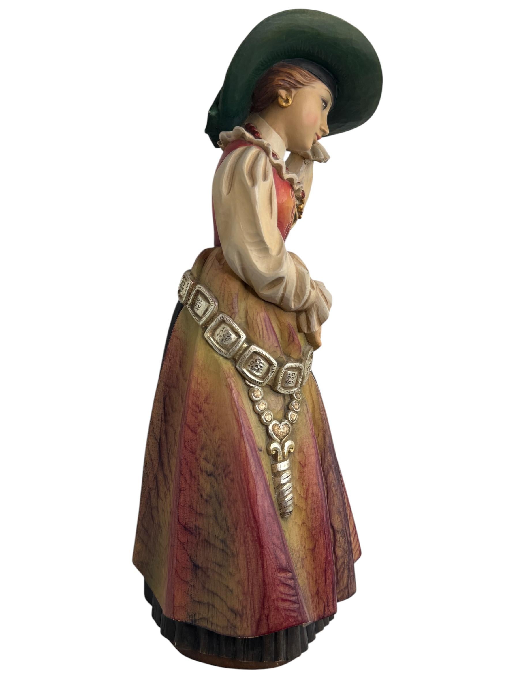 Impresionante Gran Mujer con Traje Tradicional Tirolés Talla Anri Vintage Italiano en venta