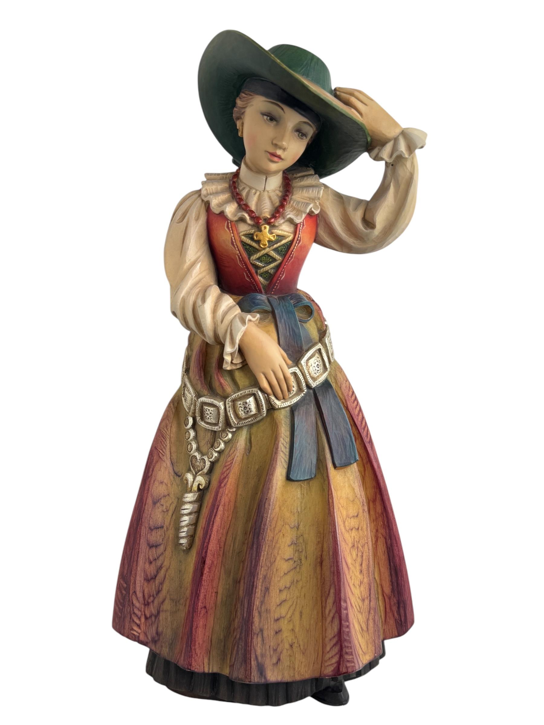 Impresionante Gran Mujer con Traje Tradicional Tirolés Talla Anri Vintage en venta