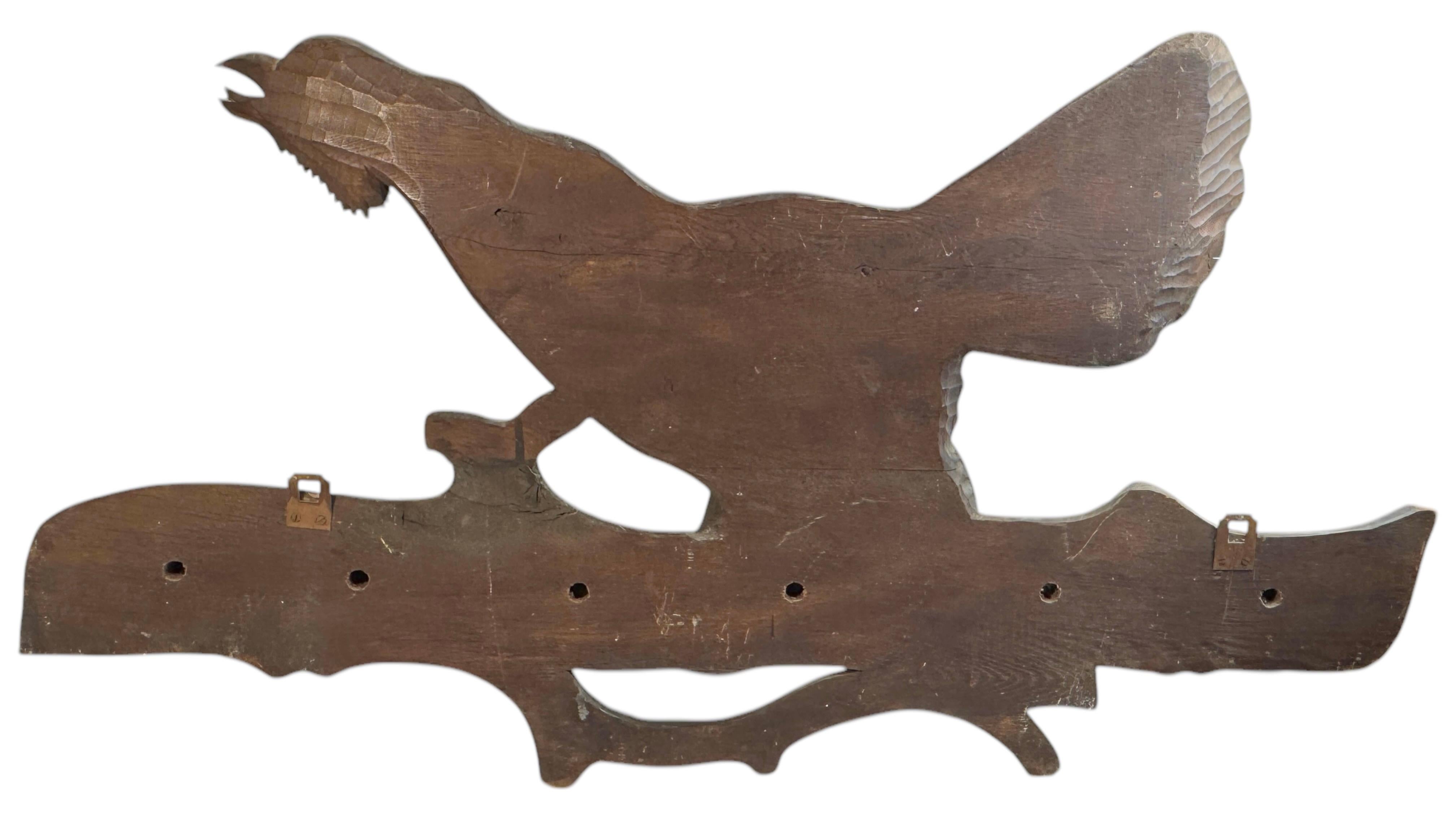 Impresionante Gran Urogallo de Madera Tallada Black Forest Sombrero Perchero Armario 1900 en venta 10