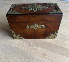 Stunning Late 1800s Gothic Revival Nussbaum & Messing Tea Caddy Box W. Great Patina