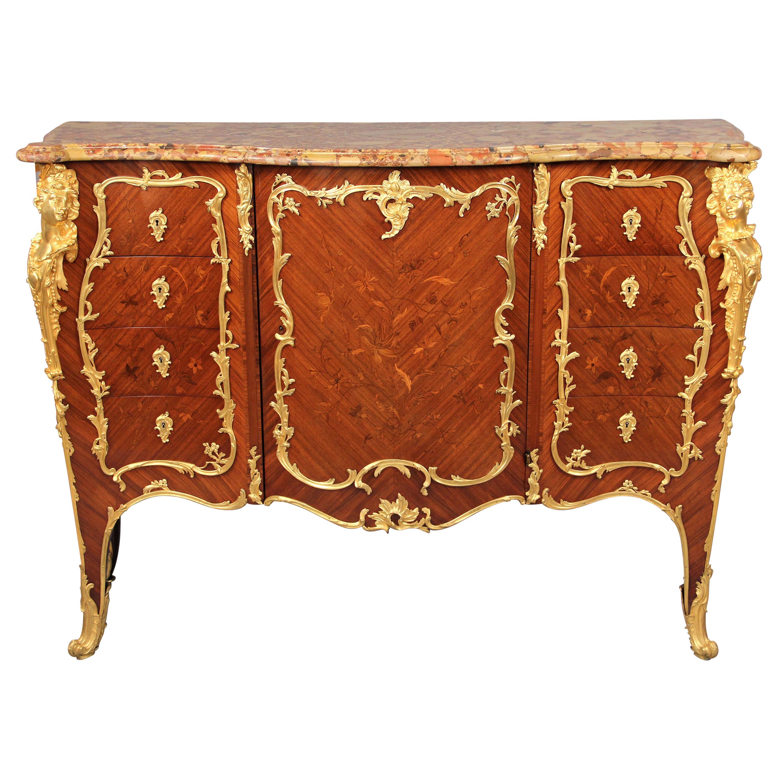 Stunning Late 19th Century Gilt Bronze Mounted Marquetry Cabinet -François Linke