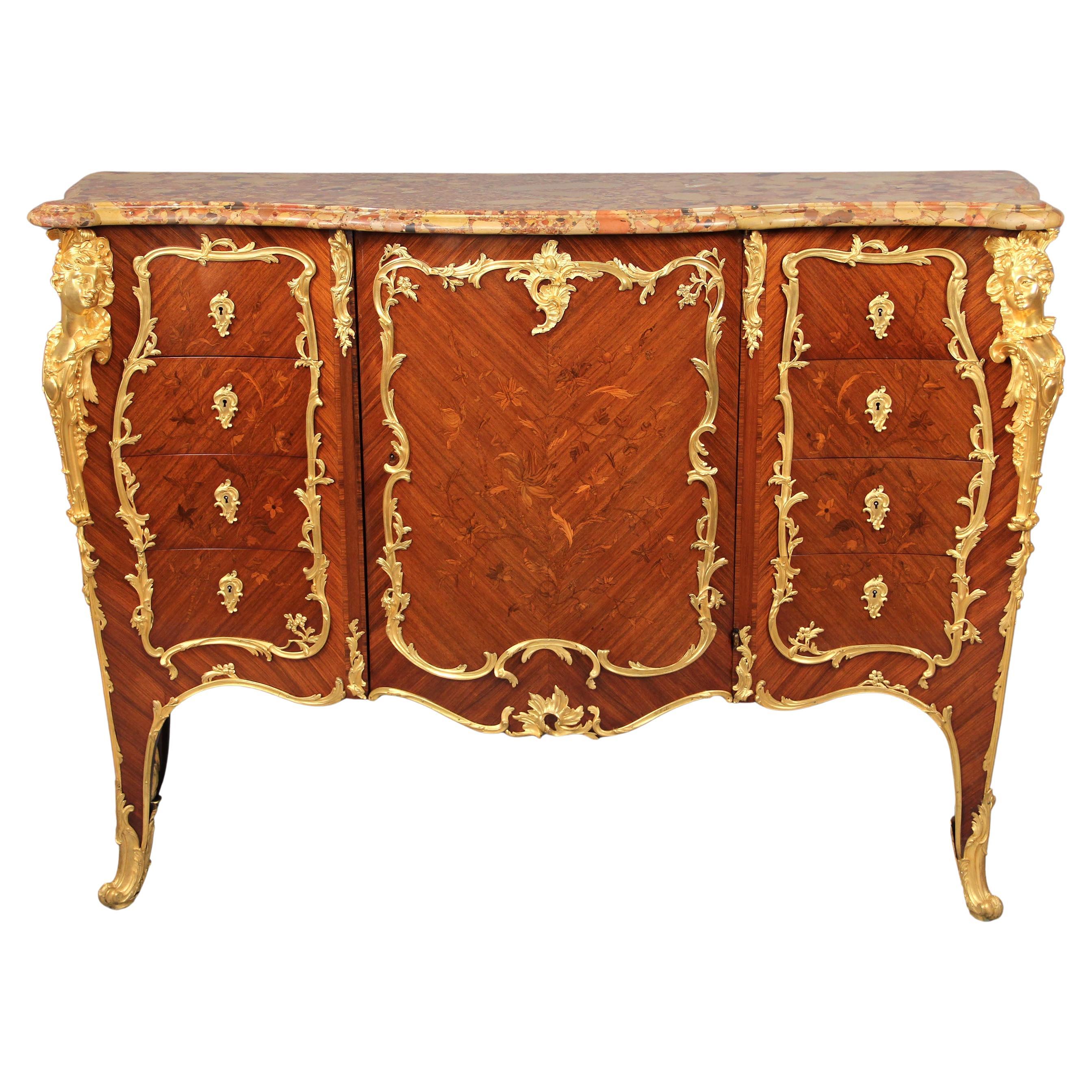 Stunning Late 19th Century Gilt Bronze Mounted Marquetry Cabinet -François Linke