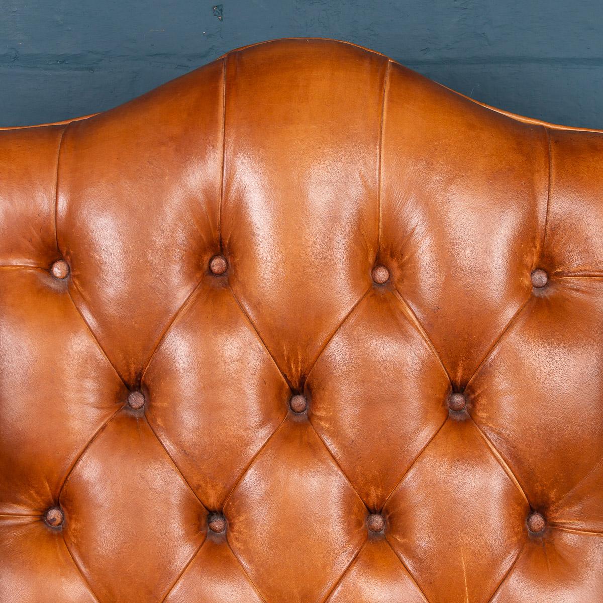 Stunning Late 20th Century English Leather Wing Back Chair, circa 1980 6