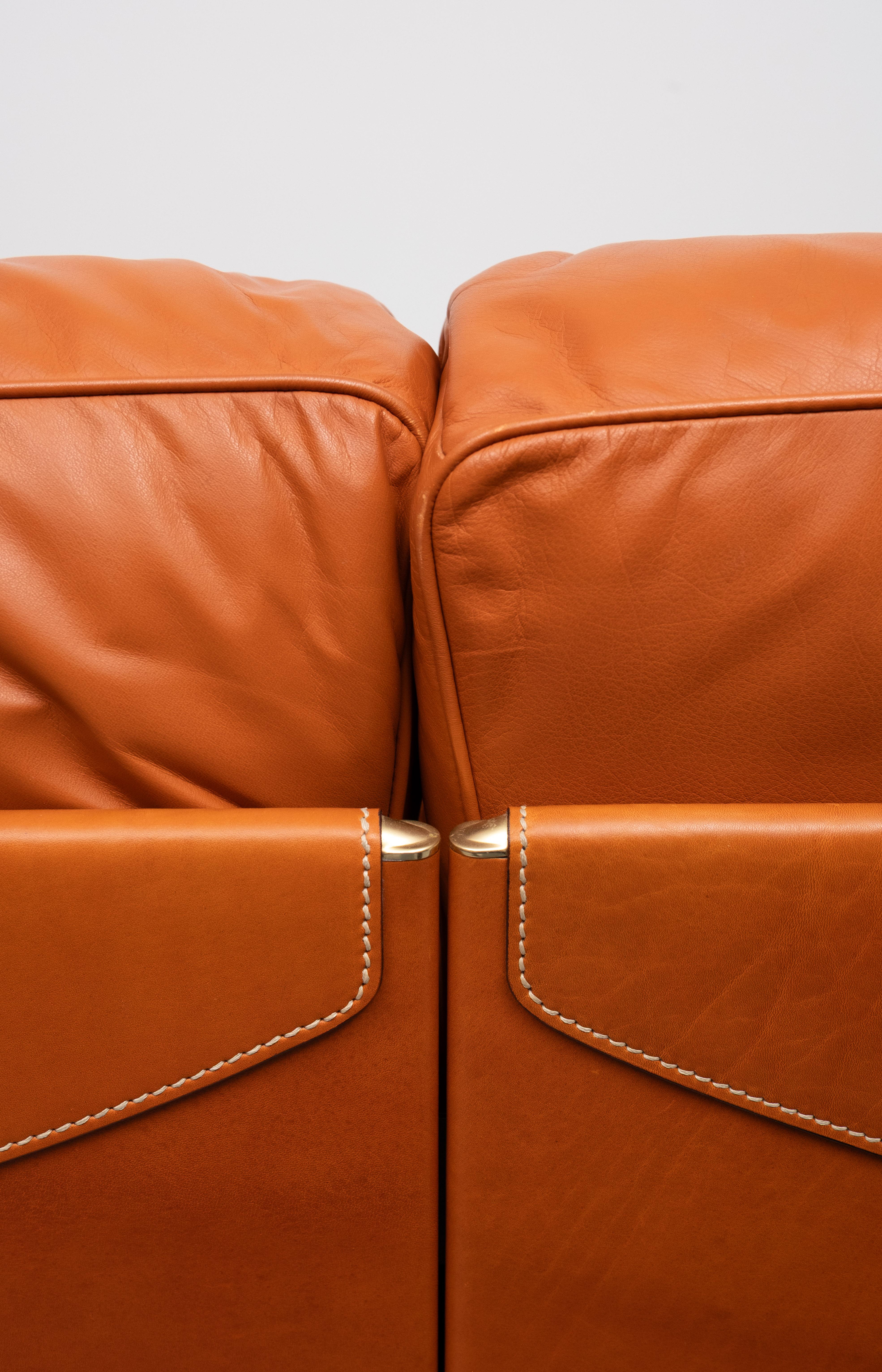 Superbe canapé 2,5 places en cuir designé par Pierluigi Cerri pour Poltrona Frau en vente 5