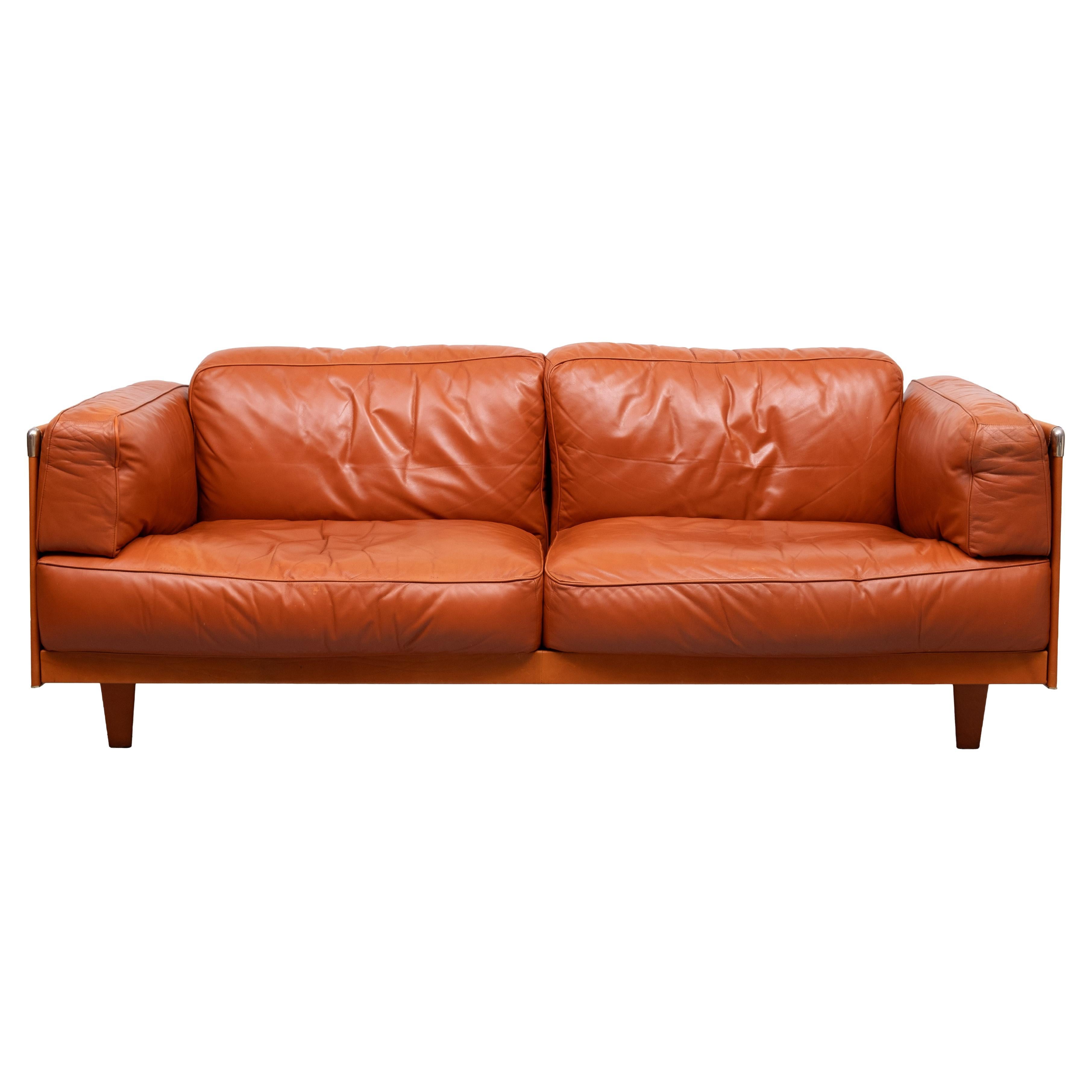 Atemberaubendes 2,5-Sitzer-Sofa aus Leder von Pierluigi Cerri für poltrona frau