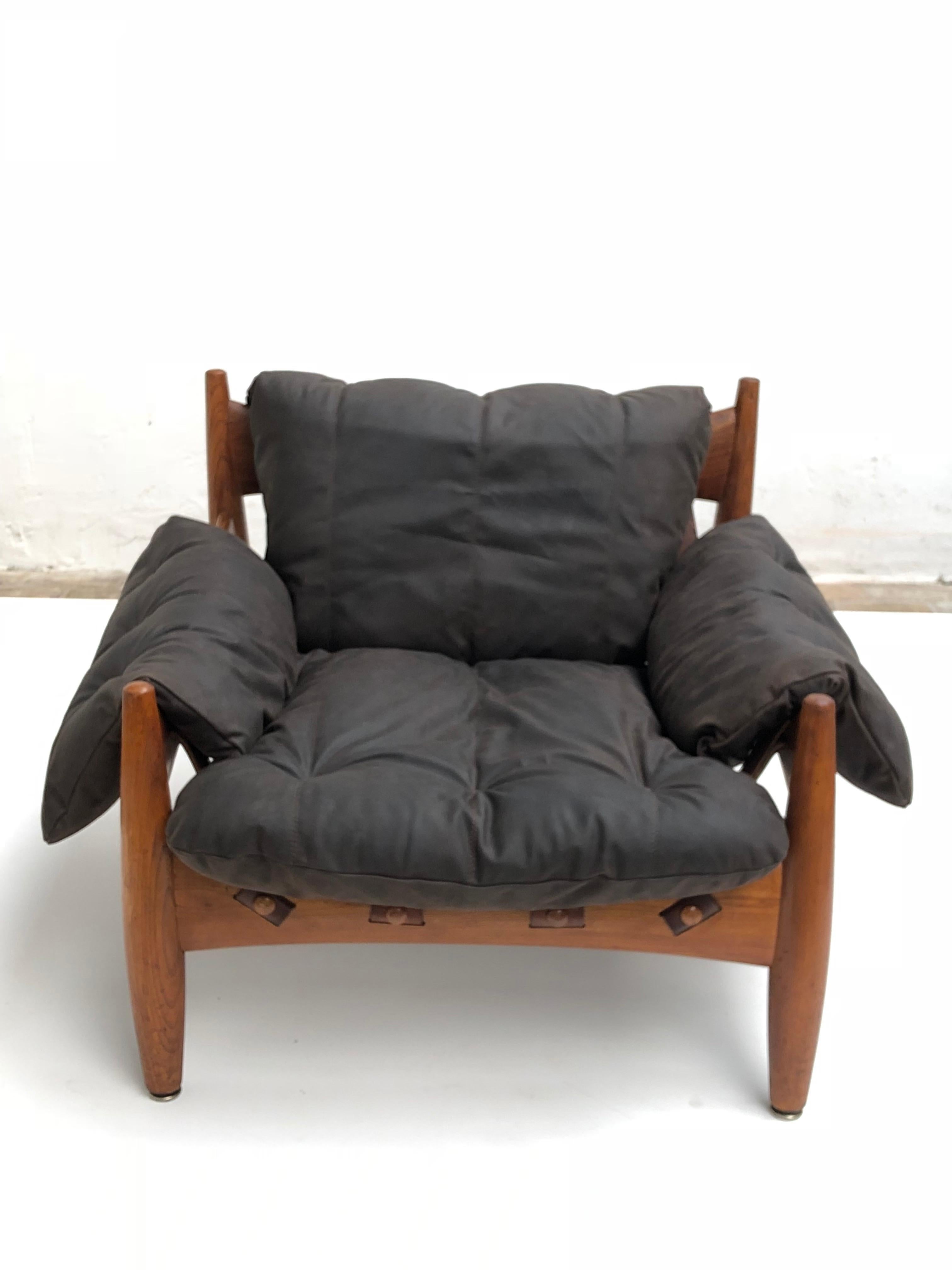 Stunning Leather 'Sheriff' Lounge Chair by Sergio Rodrigues, ISA, Italy, 1961 6
