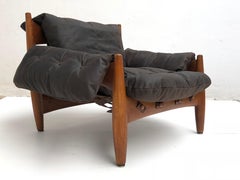 Stunning Leather 'Sheriff' Lounge Chair by Sergio Rodrigues, ISA, Italy, 1961