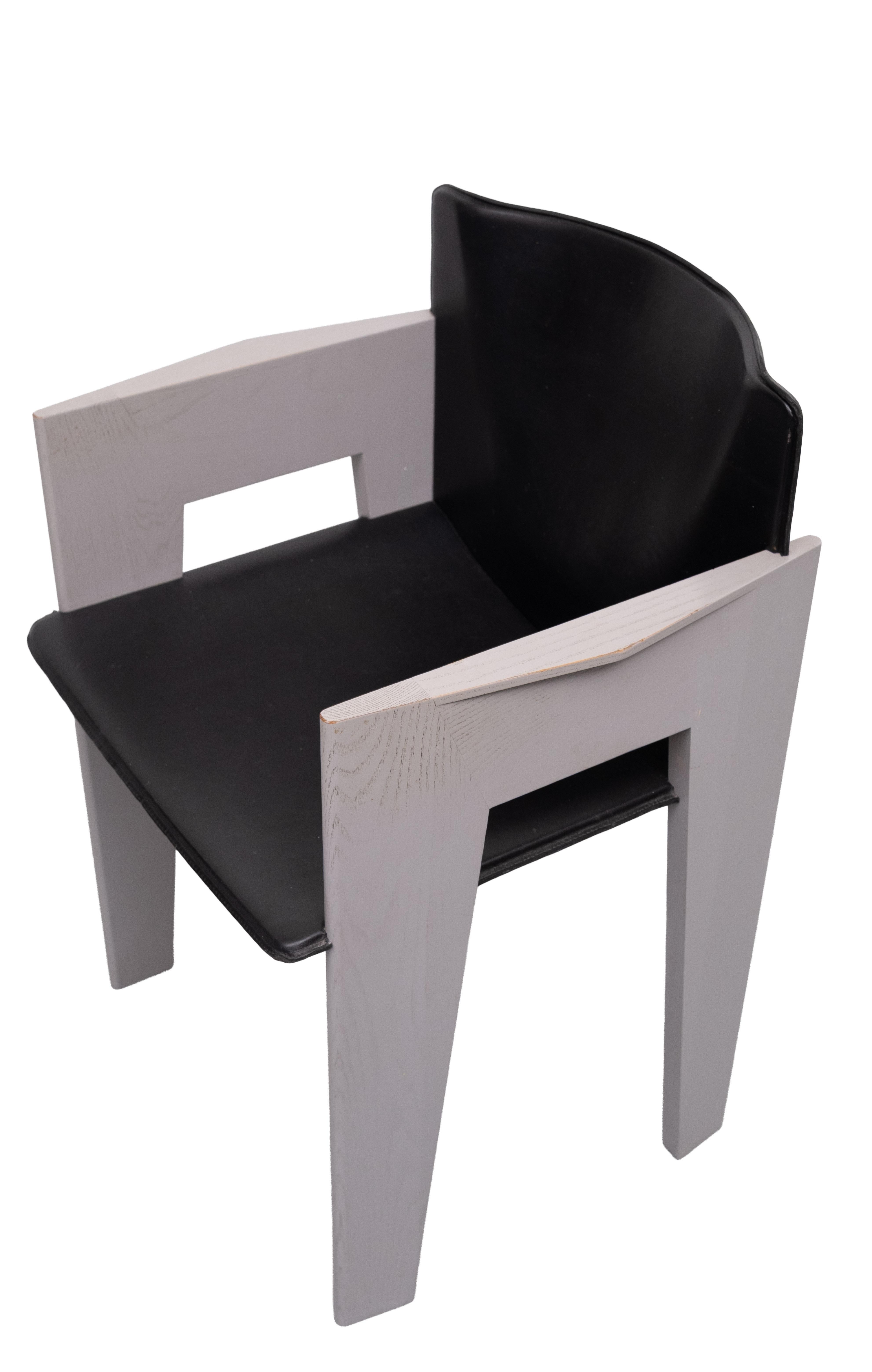 Splendide sedie da pranzo in pelle e legno di Arnold Merckx per Arco, c.C. in vendita 6