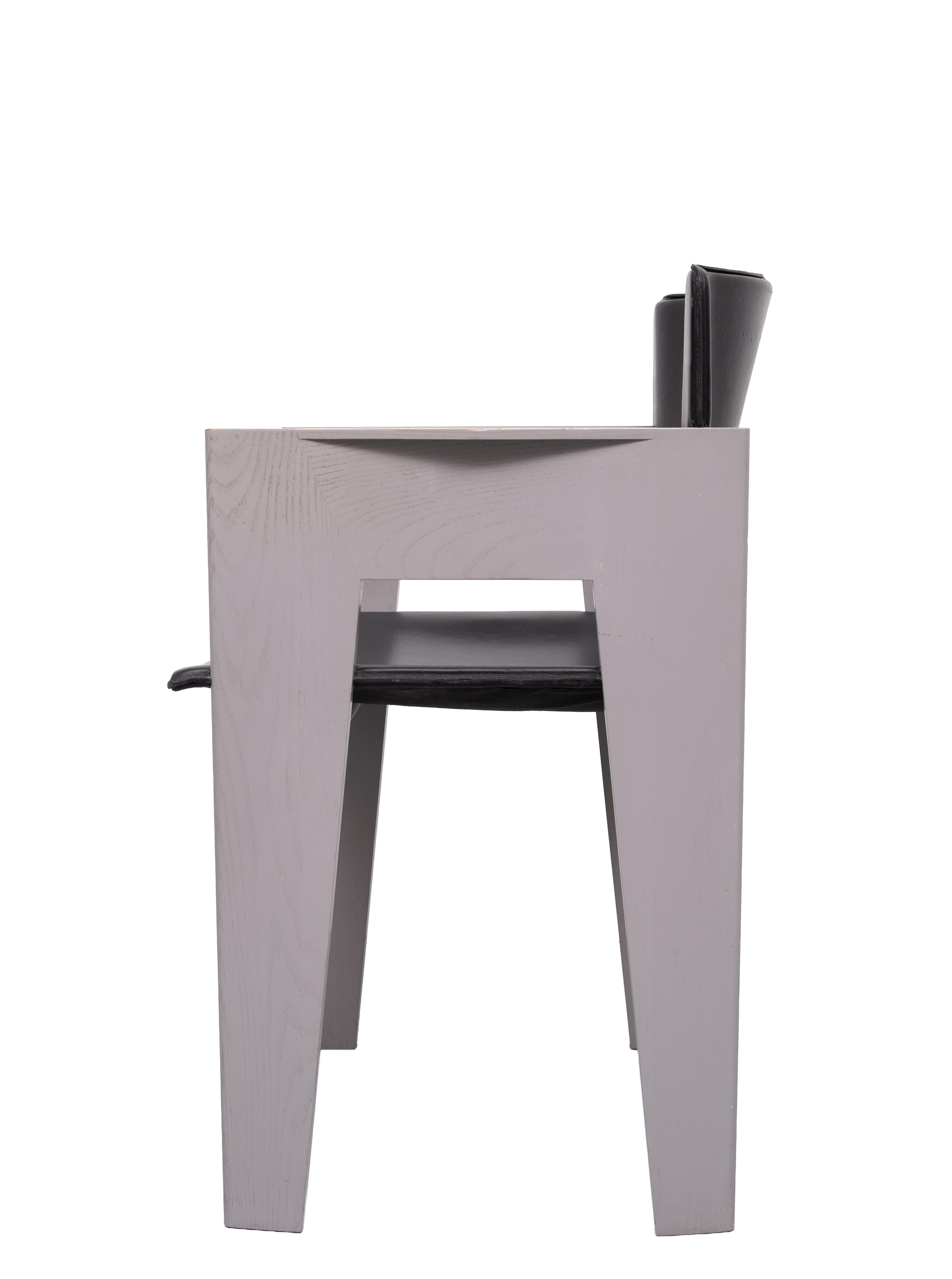 Splendide sedie da pranzo in pelle e legno di Arnold Merckx per Arco, c.C. in vendita 7