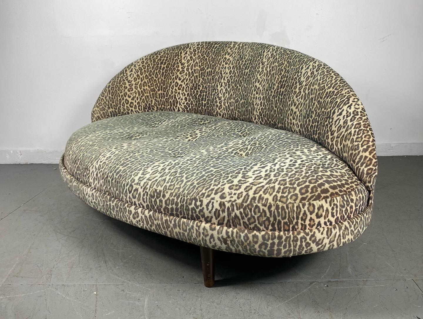 Mid-Century Modern Stunning Leopard Oval Chaise Lounge by Adrian Pearsall / Craft Associates