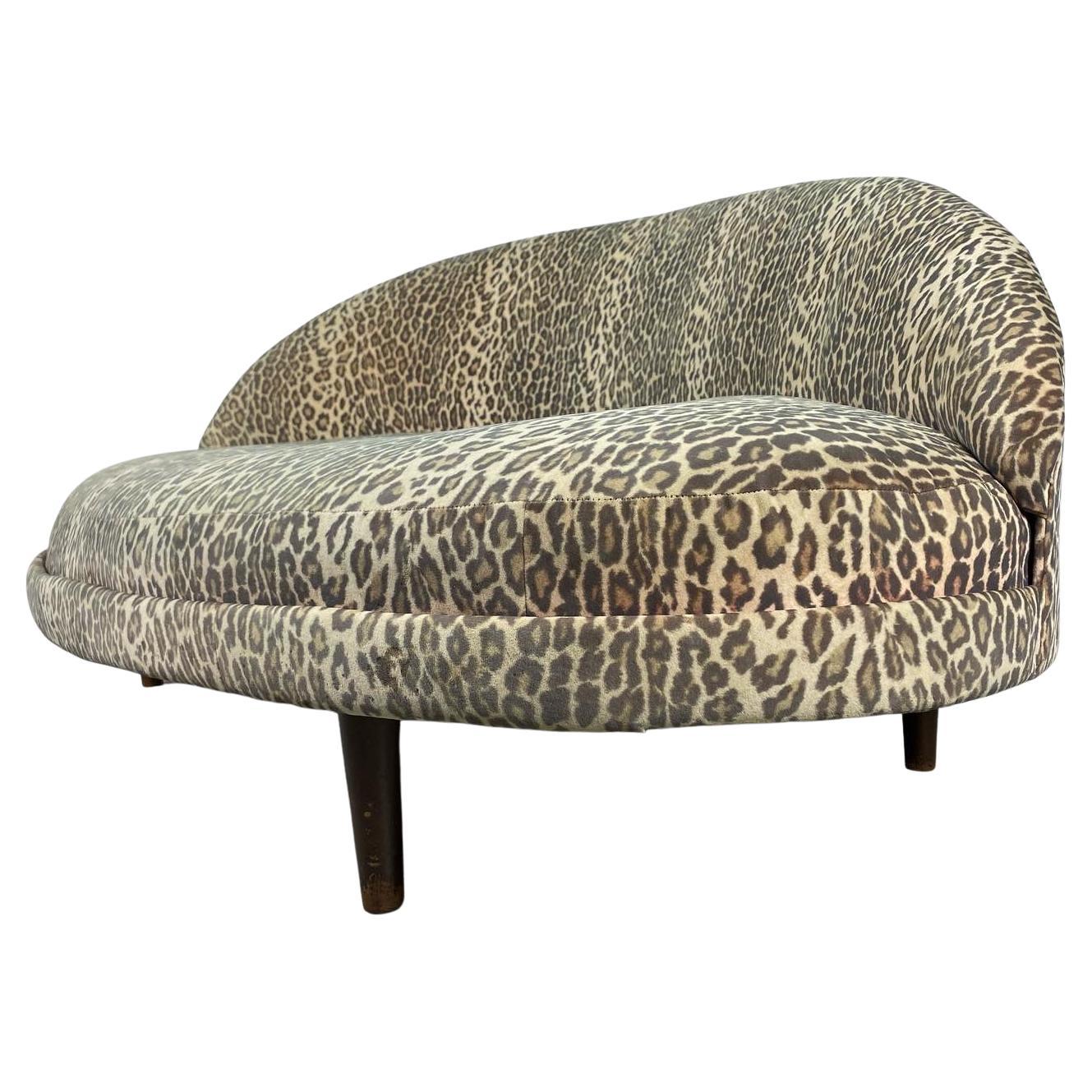 Stunning Leopard Oval Chaise Lounge by Adrian Pearsall / Craft Associates  For Sale at 1stDibs