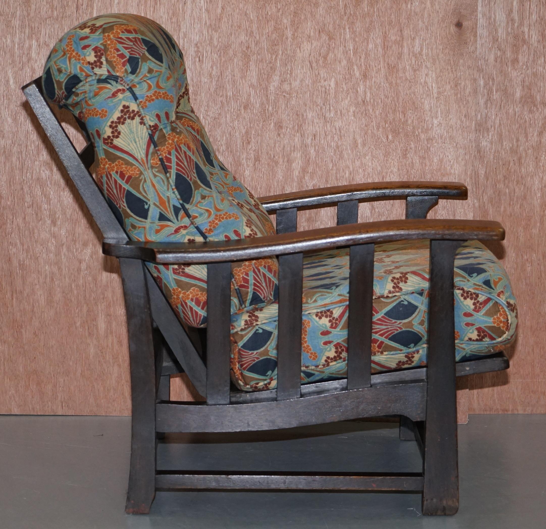Early 20th Century Stunning Liberty's London Ianthe Upholstered Arts & Crafts Reclining Armchair
