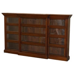 Stunning Library Breakfront Bookcase with Sliding Doors Sideboard Sized Lights