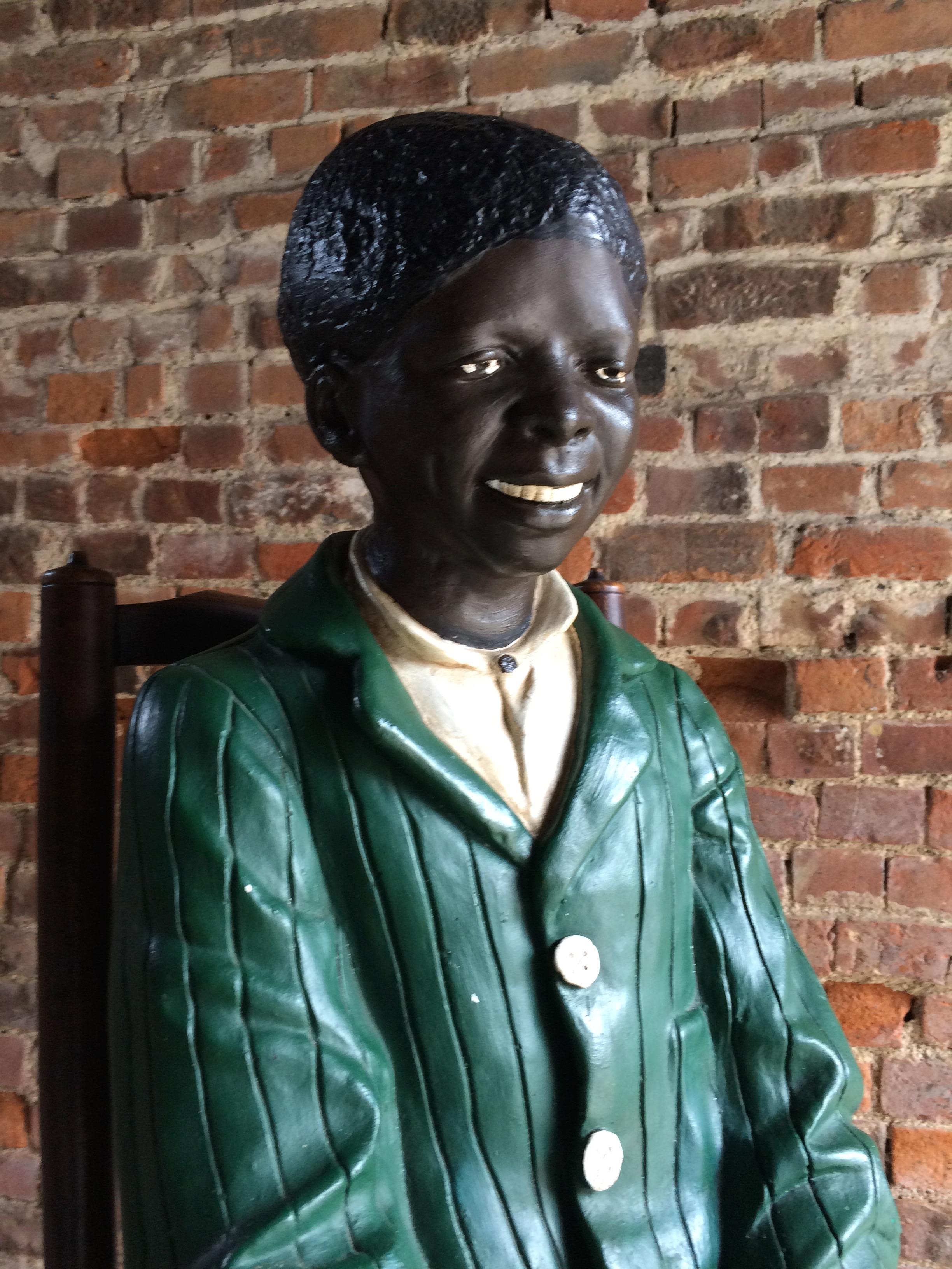 Stunning Life-Size Statue of Boy African American Goldscheider Style Painted In Good Condition In Longdon, Tewkesbury