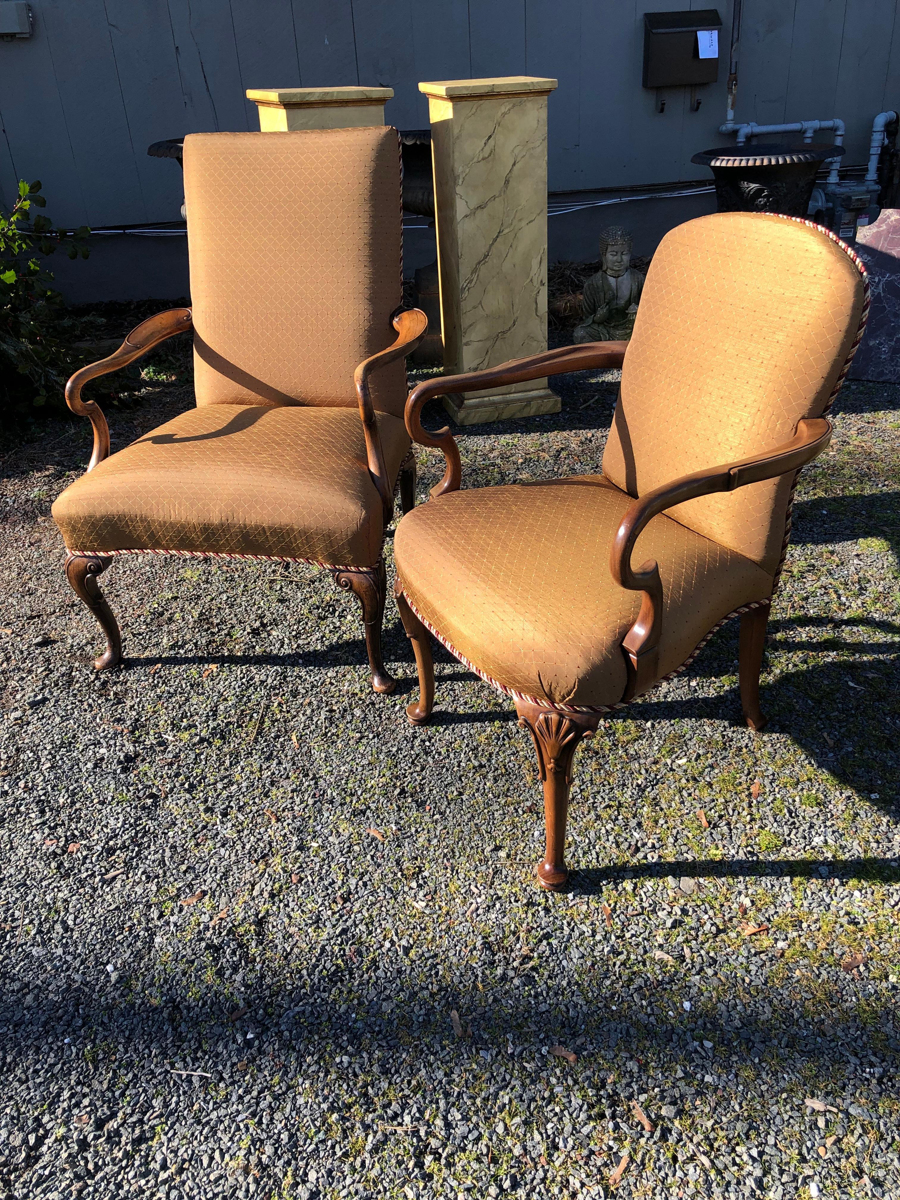 Stunning Light Brown Wood and Upholstered Armchair For Sale 6