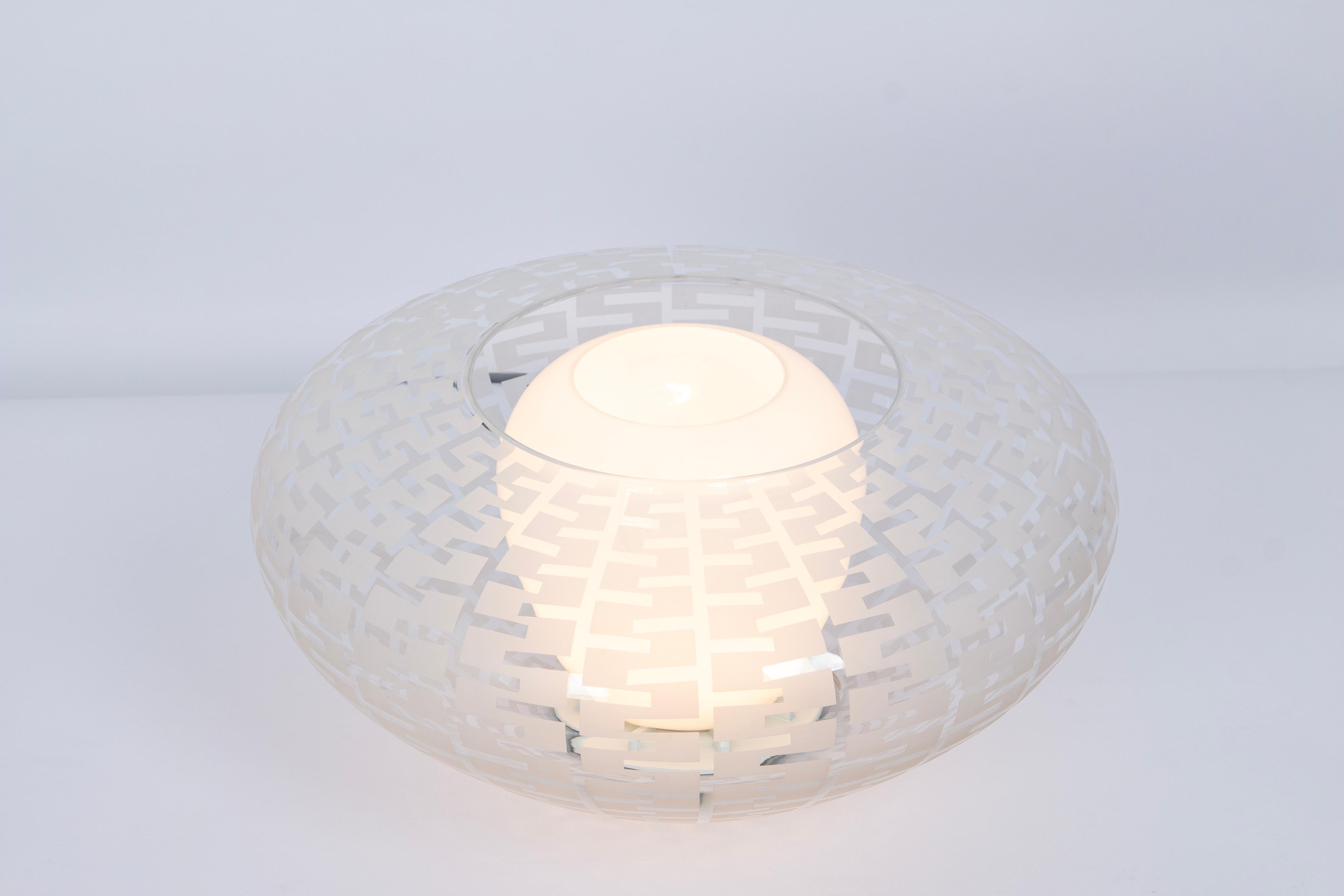 Art Glass Stunning Light Fixture Designed by Wagenfeld Peill & Putzler, Germany, 50s For Sale