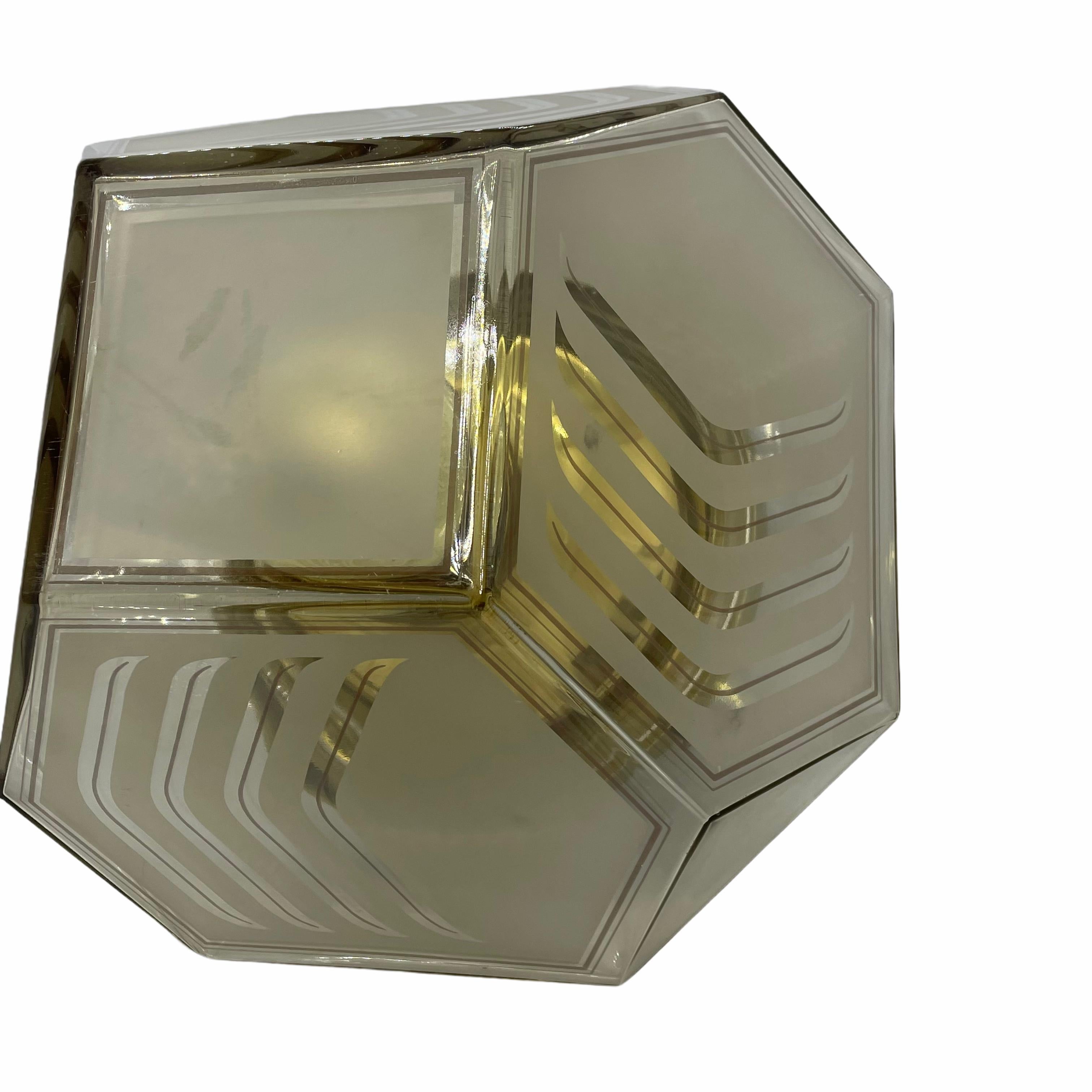 Metal Stunning Limburg Diamond Shape Glass Flush Mount Light, 1970s For Sale