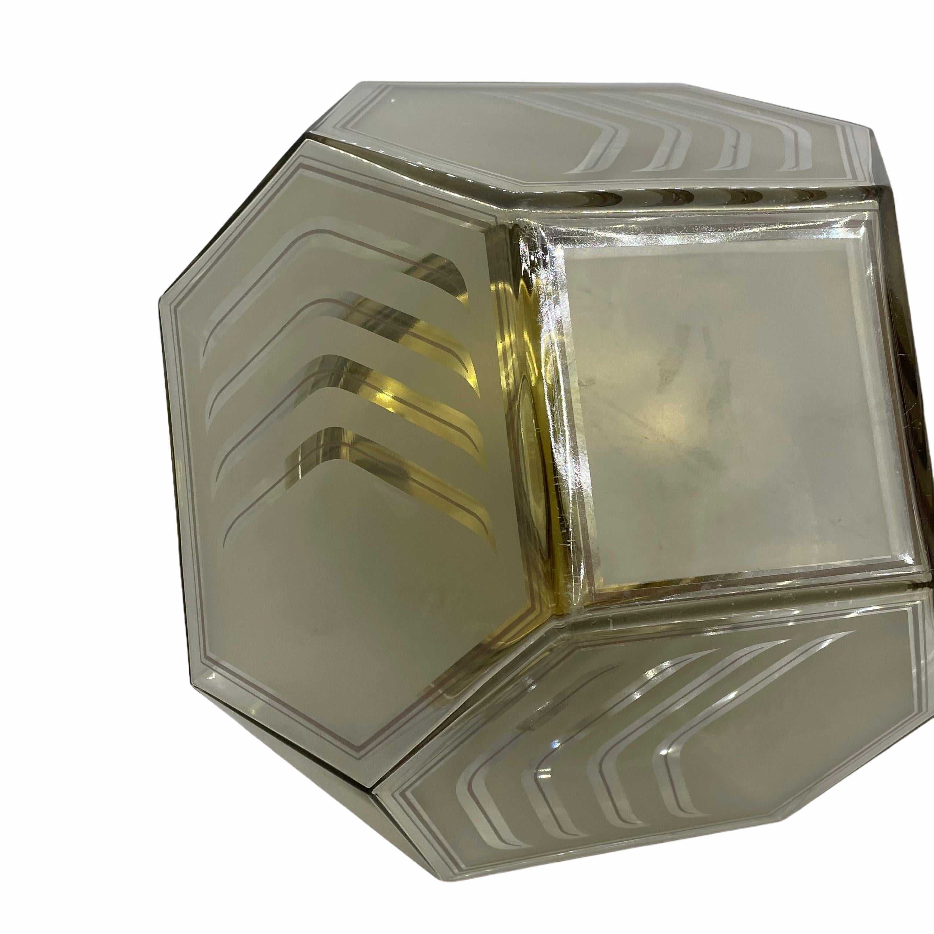 Superbe lampe encastrée Limburg en verre en forme de diamant, années 1970 en vente 1