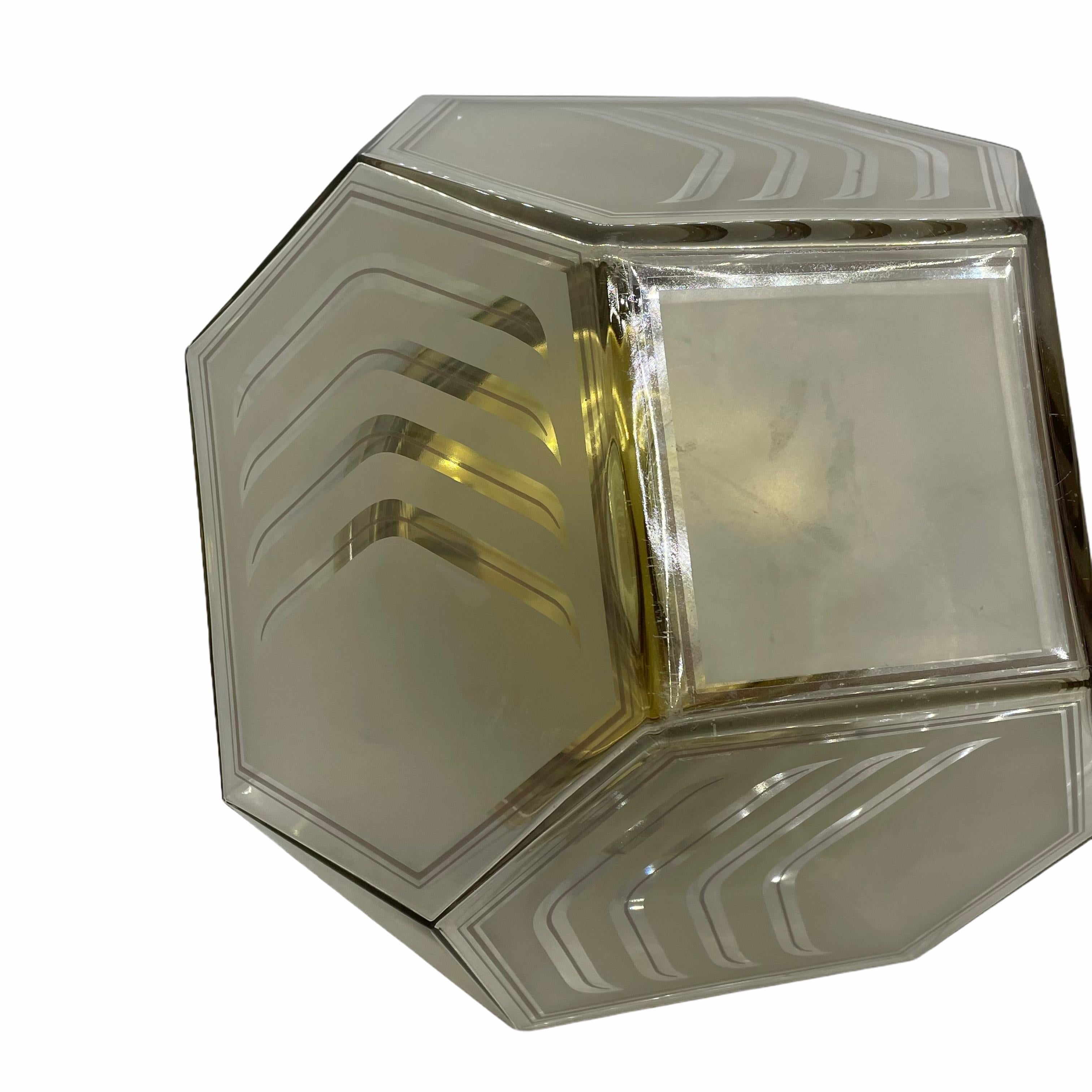 Stunning Limburg Diamond Shape Glass Flush Mount Light, 1970s For Sale 1