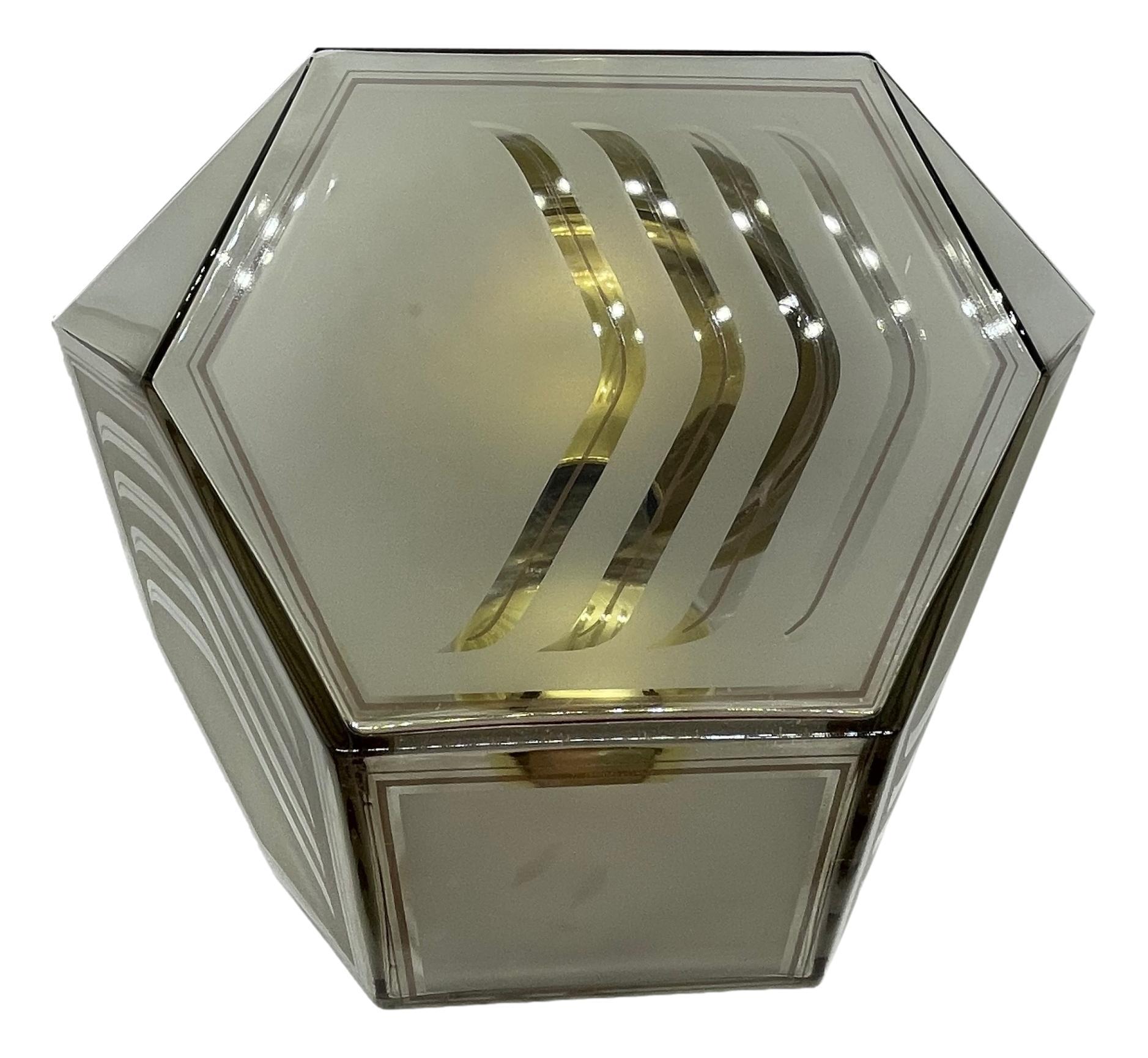 Stunning Limburg Diamond Shape Glass Flush Mount Light, 1970s For Sale 2