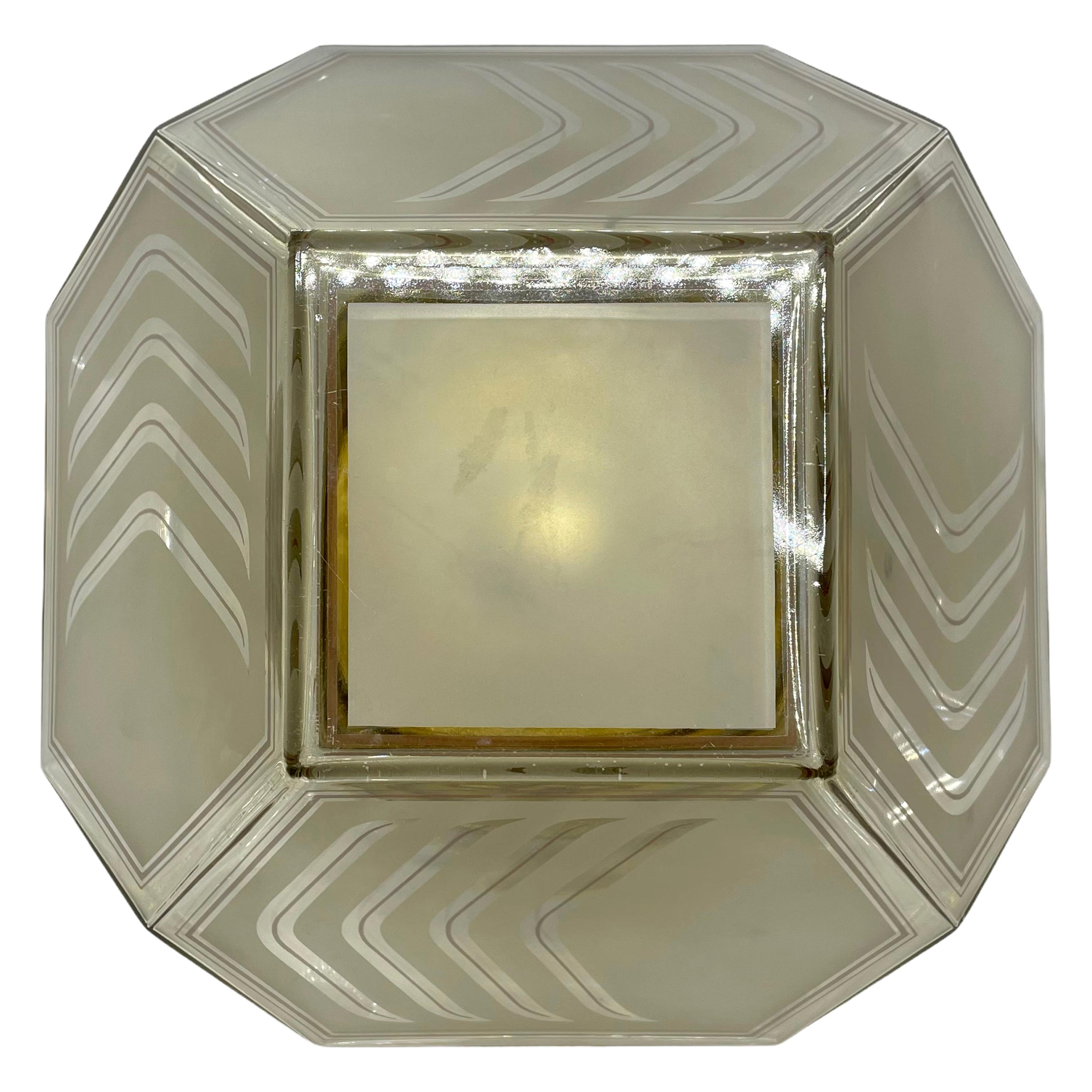 Stunning Limburg Diamond Shape Glass Flush Mount Light, 1970s For Sale