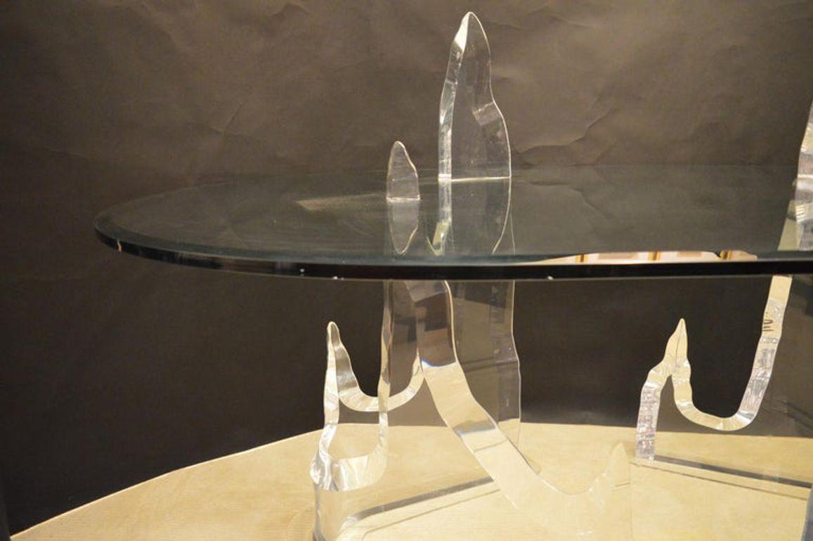 Stunning Lion in Frost Signed Dining Table, 1970s For Sale 2