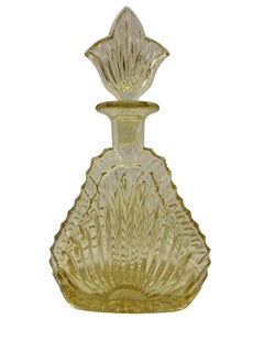 Stunning liqueur glass set, bottle and six glasses, 1920s Art Deco, Bohemian